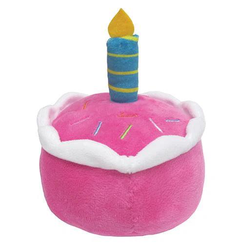 Foufou Dog Plush Birthday Cake Dog Toy Pink - Pink - Dog Toys - FouFou Dog - PetMax Canada
