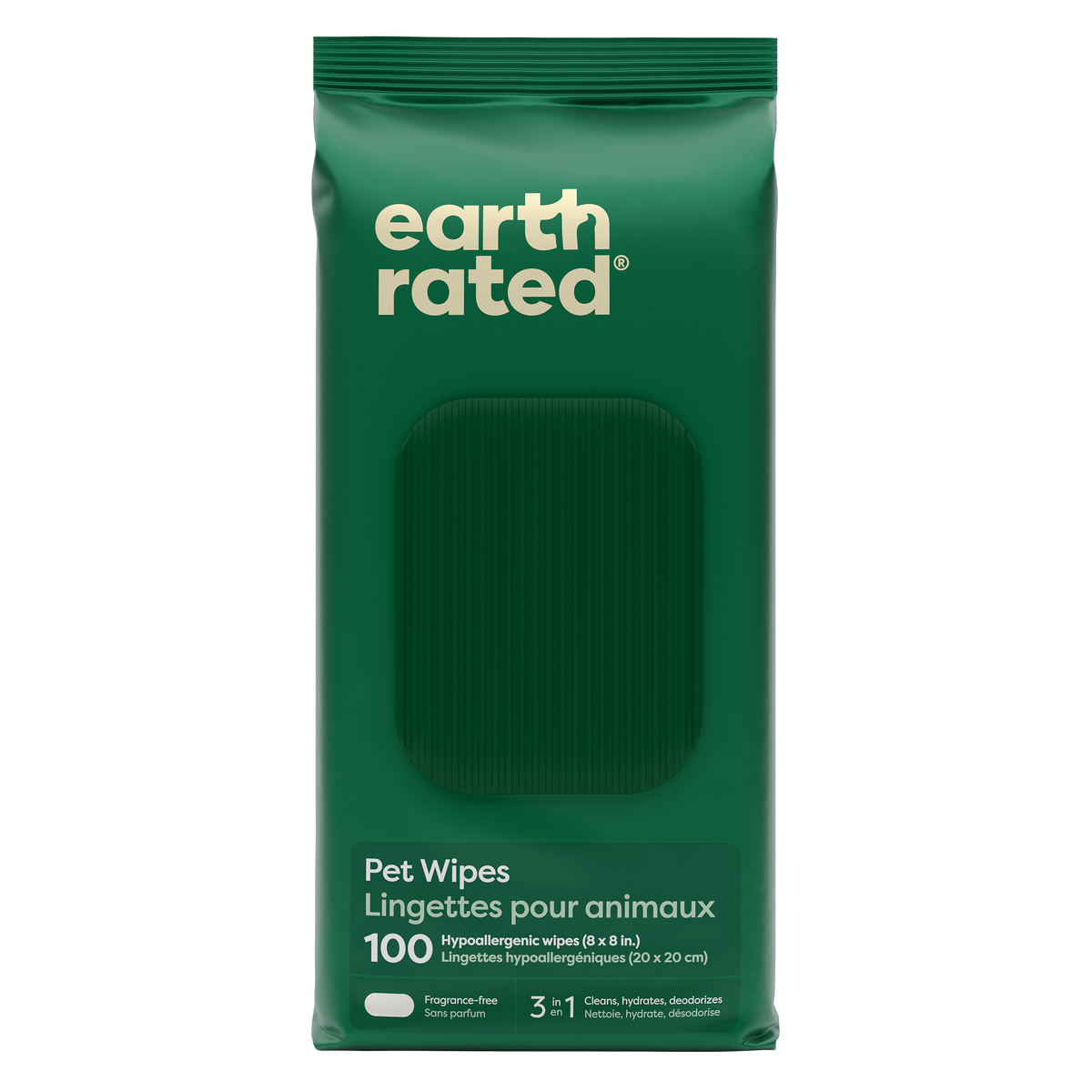 Earth Rated 3-in-1 All Purpose Dog Grooming Wipes - Unscented - Dog Grooming Wipes - Earth Rated - PetMax Canada