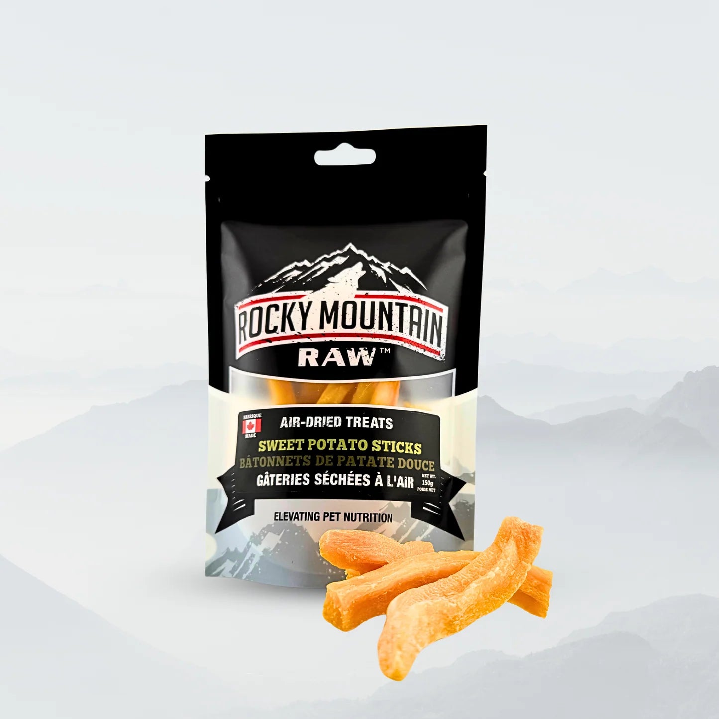 Package of Rocky Mountain Raw air-dried treats on a white background