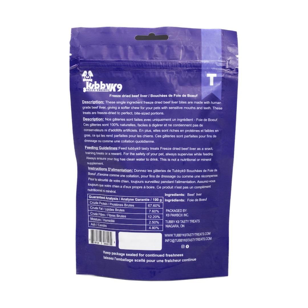 Tubby K9 Tasty Dog Treats Freeze Dried Beef Liver Dog Treats | PetMax Canada