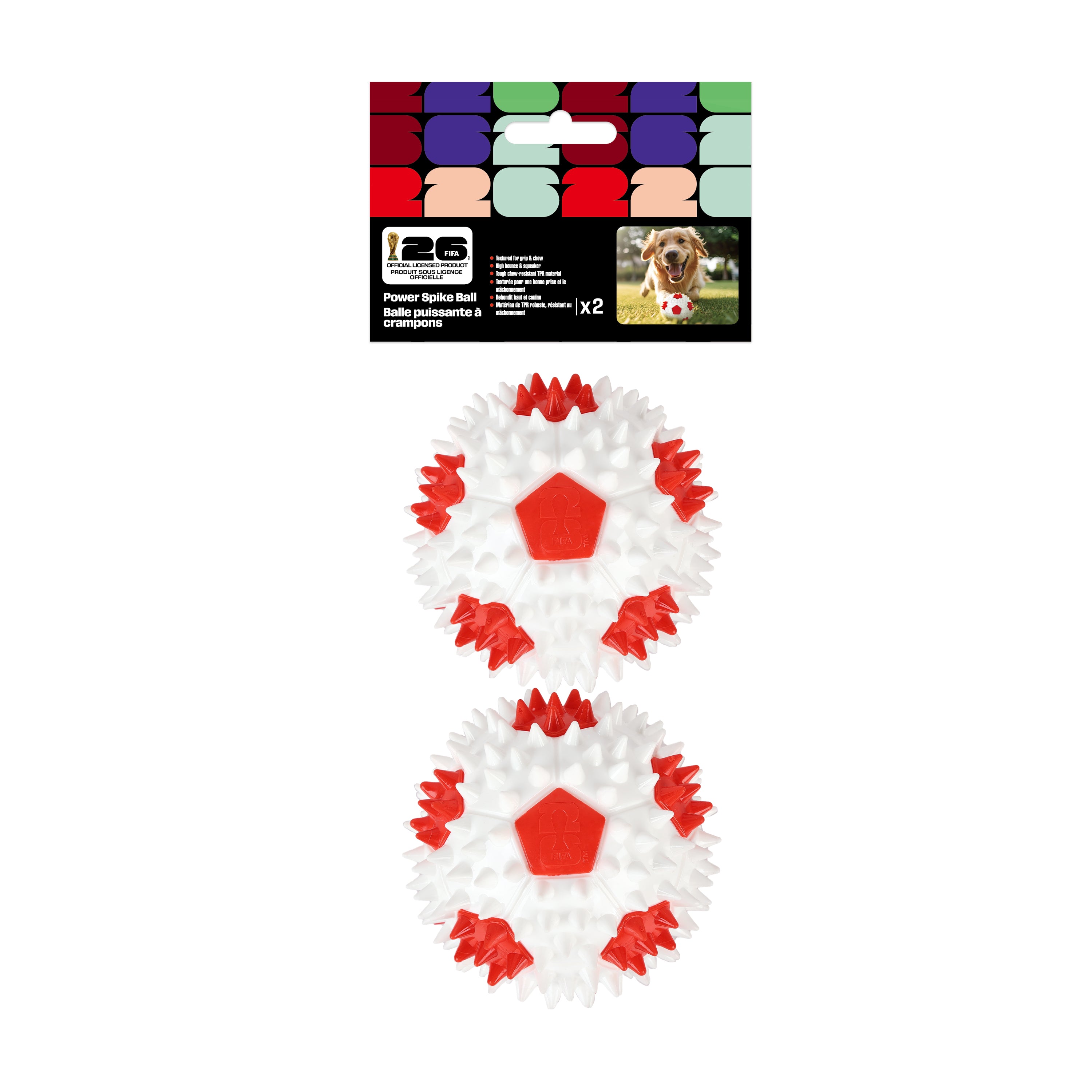 FIFA Canada Power Spike Ball Dog Toy