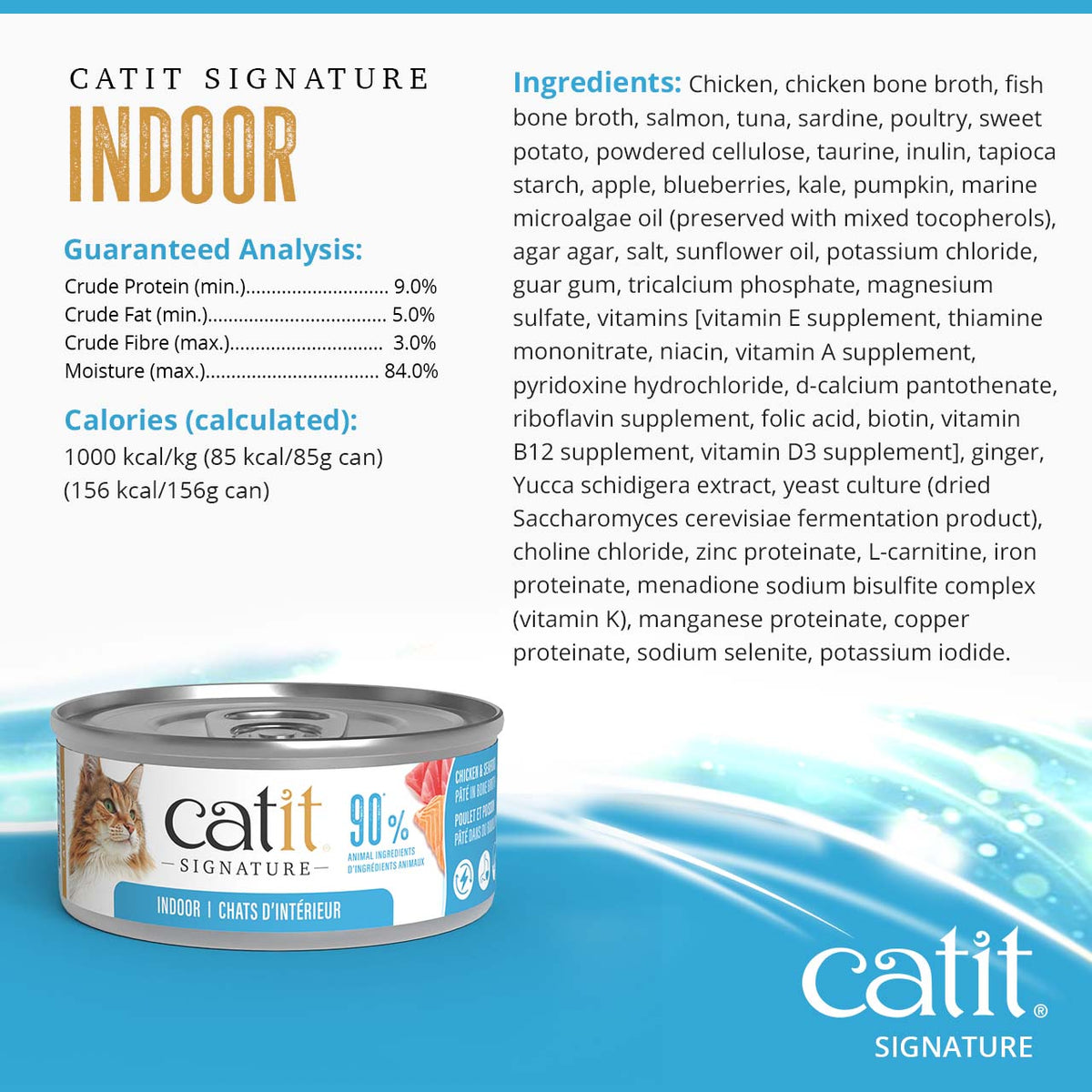 Catit Signature Indoor Chicken & Seafood Pâté in Bone Broth Wet Cat Food - Ingredients and Guaranteed Analysis - PetMax Canada
