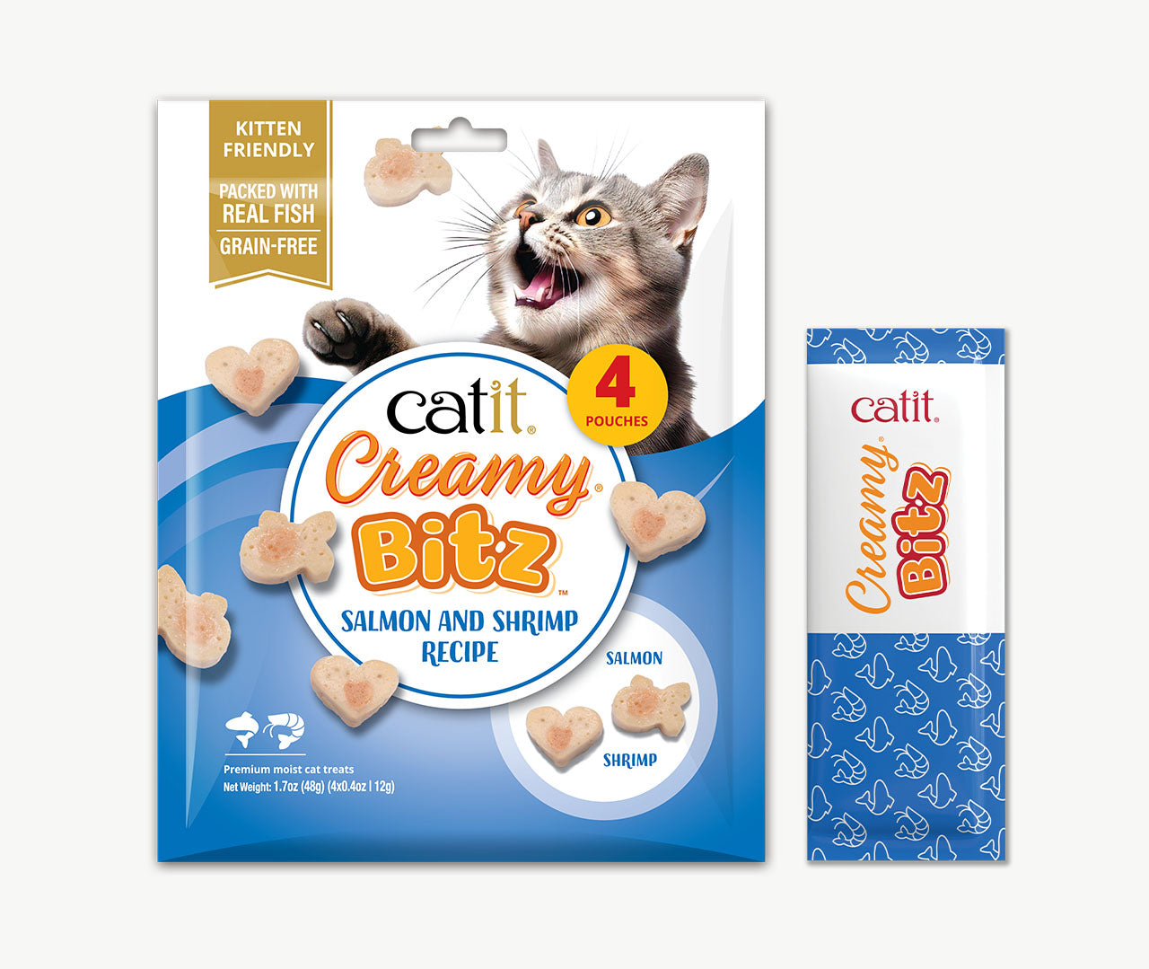 Catit Creamy Blitz Salmon & Shrimp Soft Cat Treats - Cat Treats - Catit - PetMax Canada