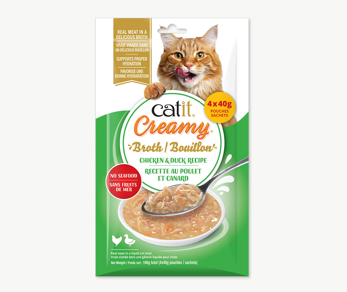 Catit Creamy Broth Chicken & Duck Cat Treats - Cat Treats - Catit - PetMax Canada