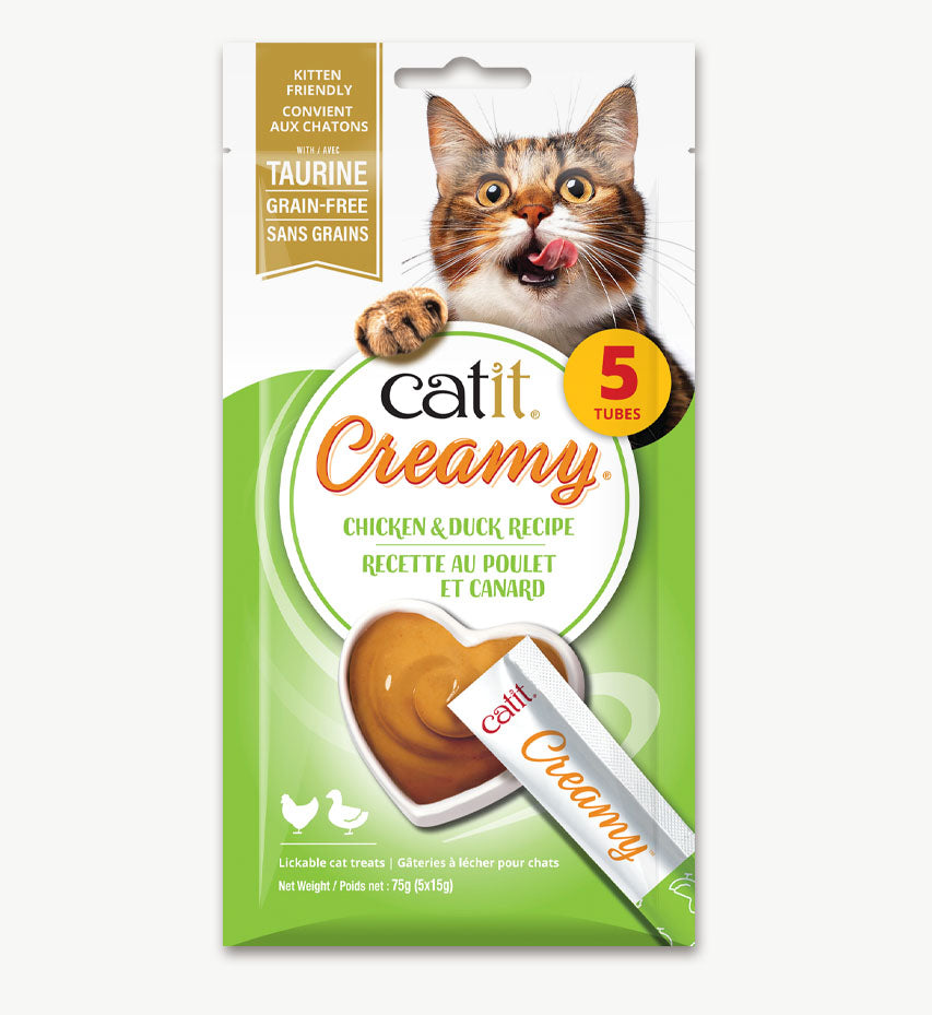 Catit Creamy Lickable Chicken & Duck Cat Treats - Cat Treats - Catit - PetMax Canada