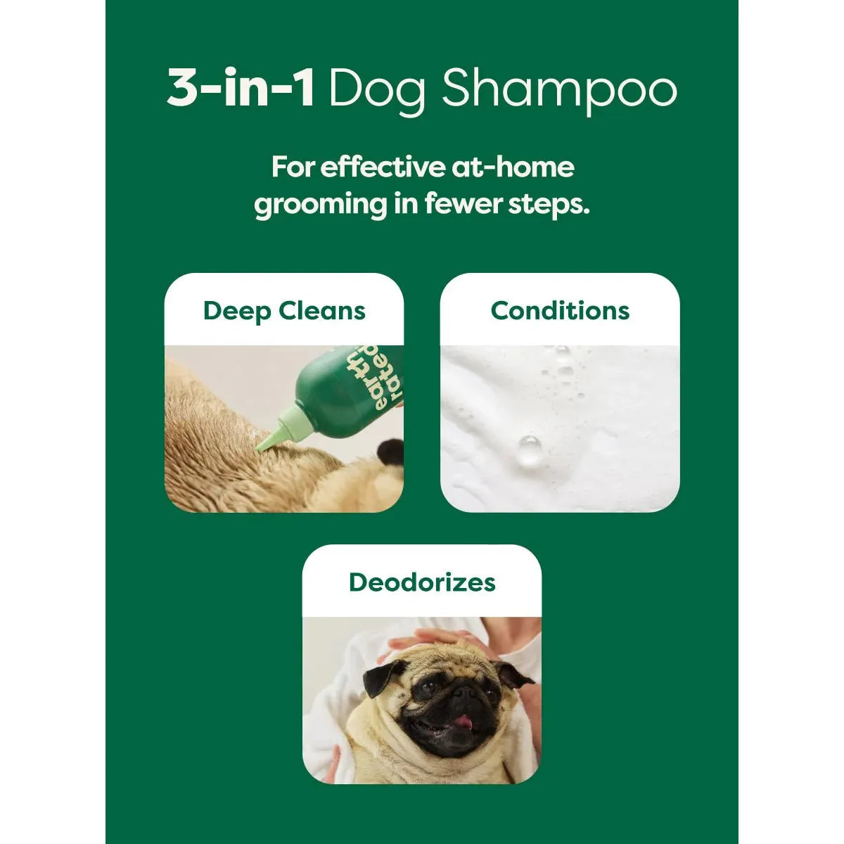 Earth Rated 3 In 1 Dog Shampoo For Short Coats