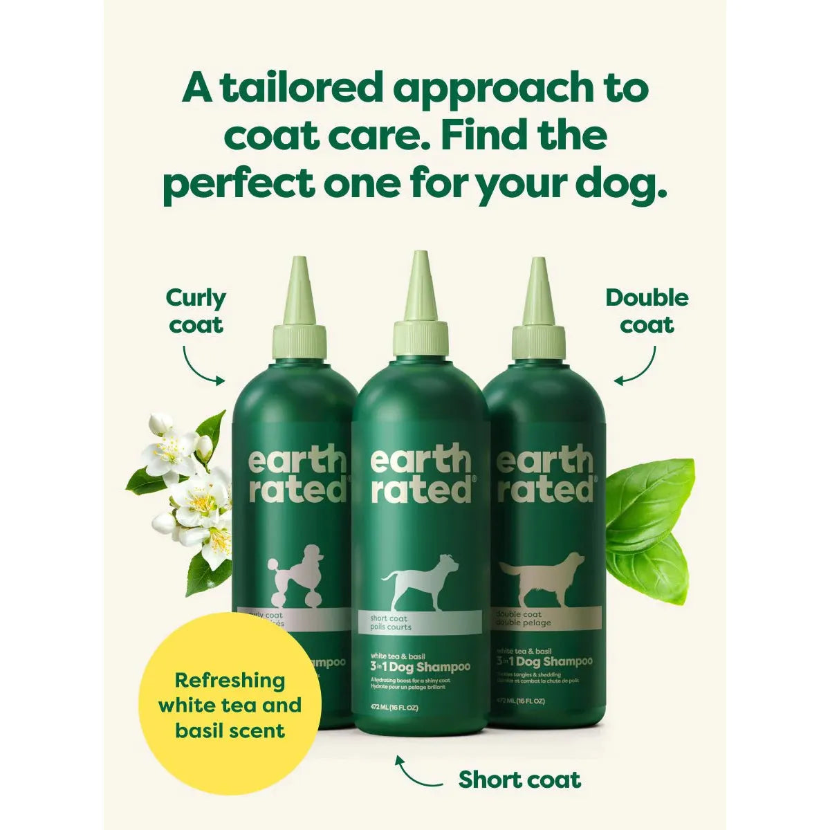 Earth Rated 3 In 1 Dog Shampoo For Short Coats