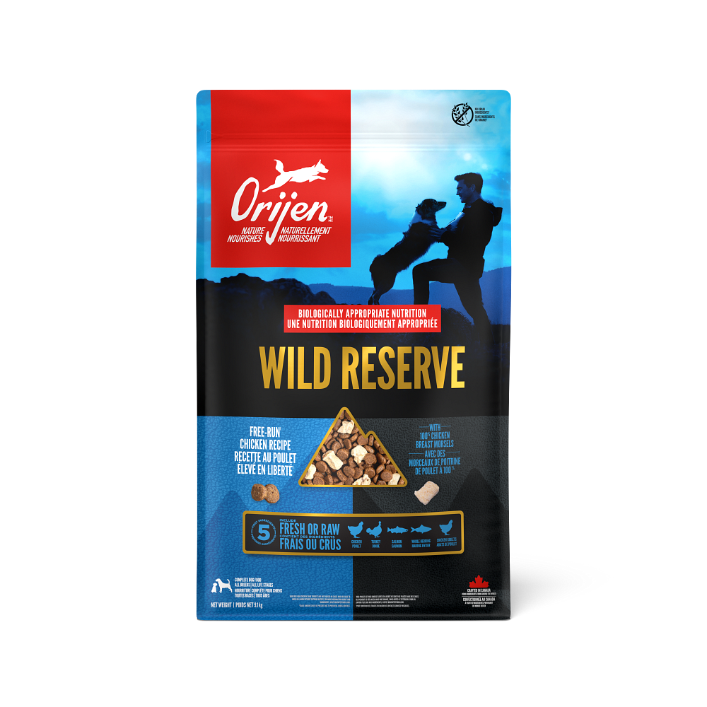 Orijen Wild Reserve Free-Run Chicken Recipe Dry Dog Food - Front of bag - Orijen - PetMax Canada