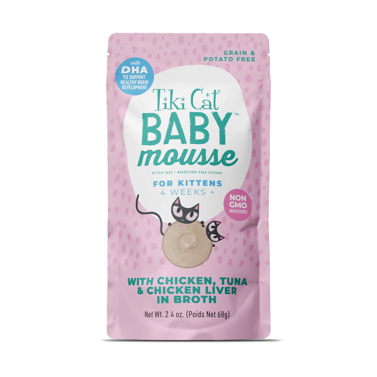 Tiki Cat Baby Mousse Chicken, Tuna, & Chicken Liver Recipe