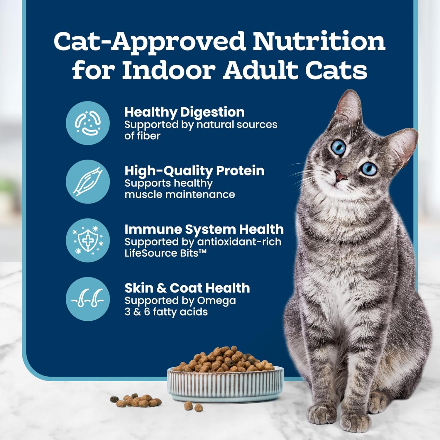 Blue Buffalo Tastefuls Sensitive Stomach Chicken & Brown Rice Adult Dry Cat Food - Image 5 - Blue Buffalo - PetMax Canada