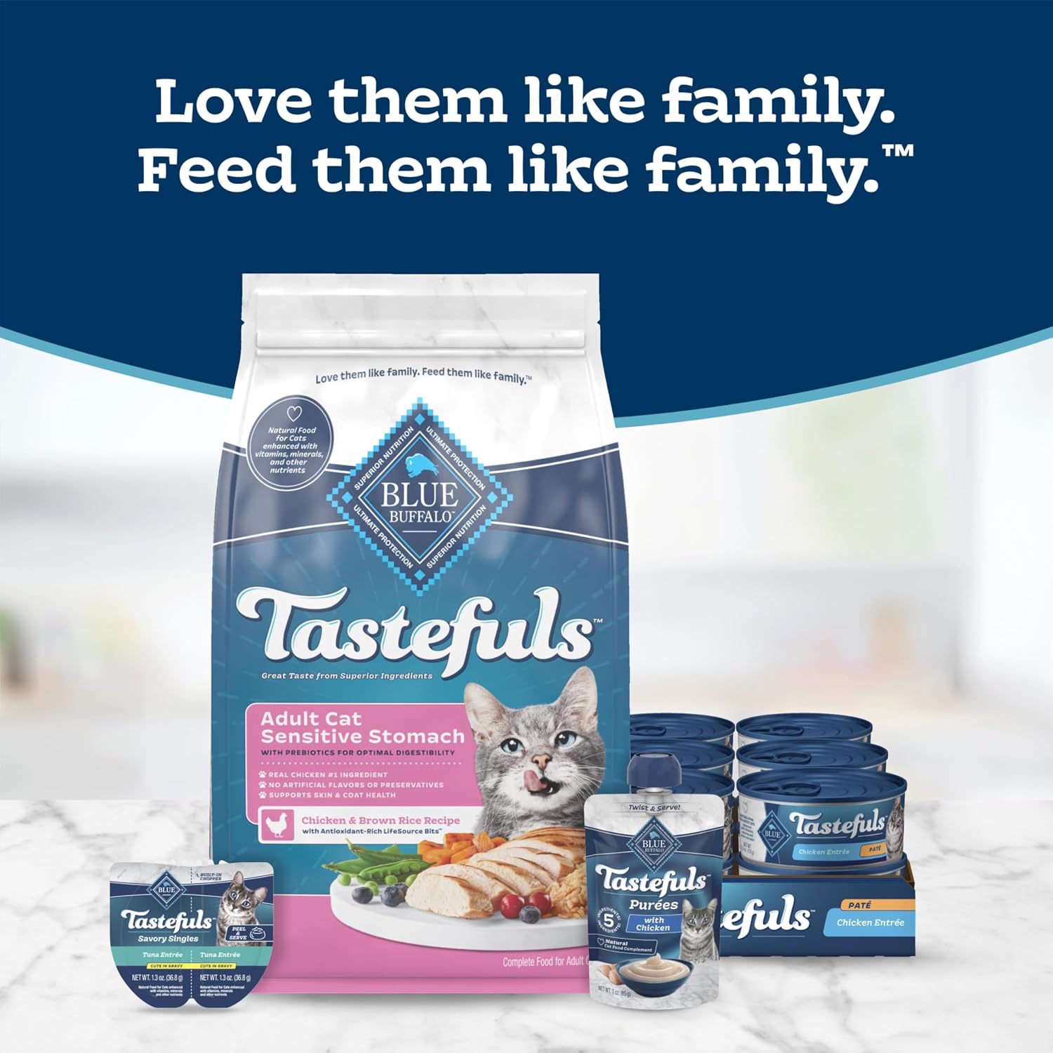 Blue Buffalo Tastefuls Sensitive Stomach Chicken & Brown Rice Adult Dry Cat Food - Image 8 - Blue Buffalo - PetMax Canada