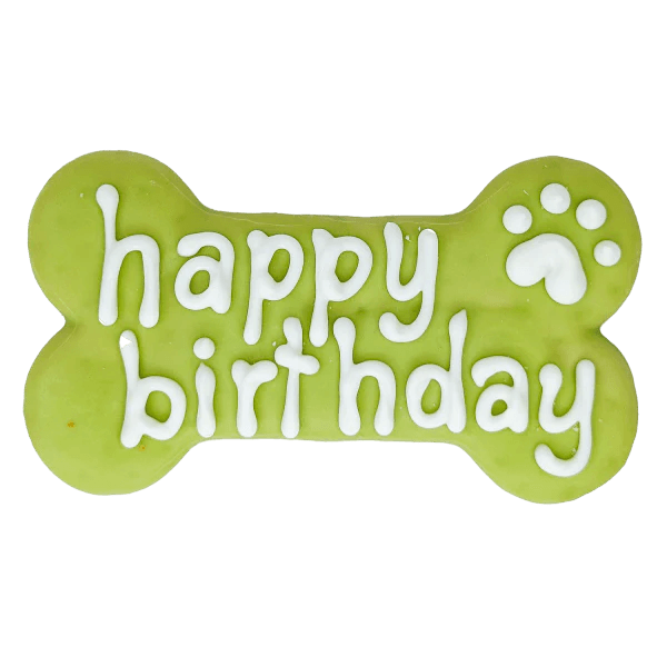 Bosco & Roxy Happy Birthday Bone Green - Green - Dog Treats - Bosco & Roxy's - PetMax Canada