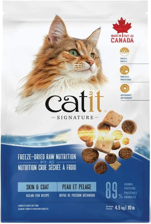 Catit Signature Freeze Dried Raw Skin & Coat Oceanfish Dry Cat Food - Cat Food - Catit - PetMax Canada