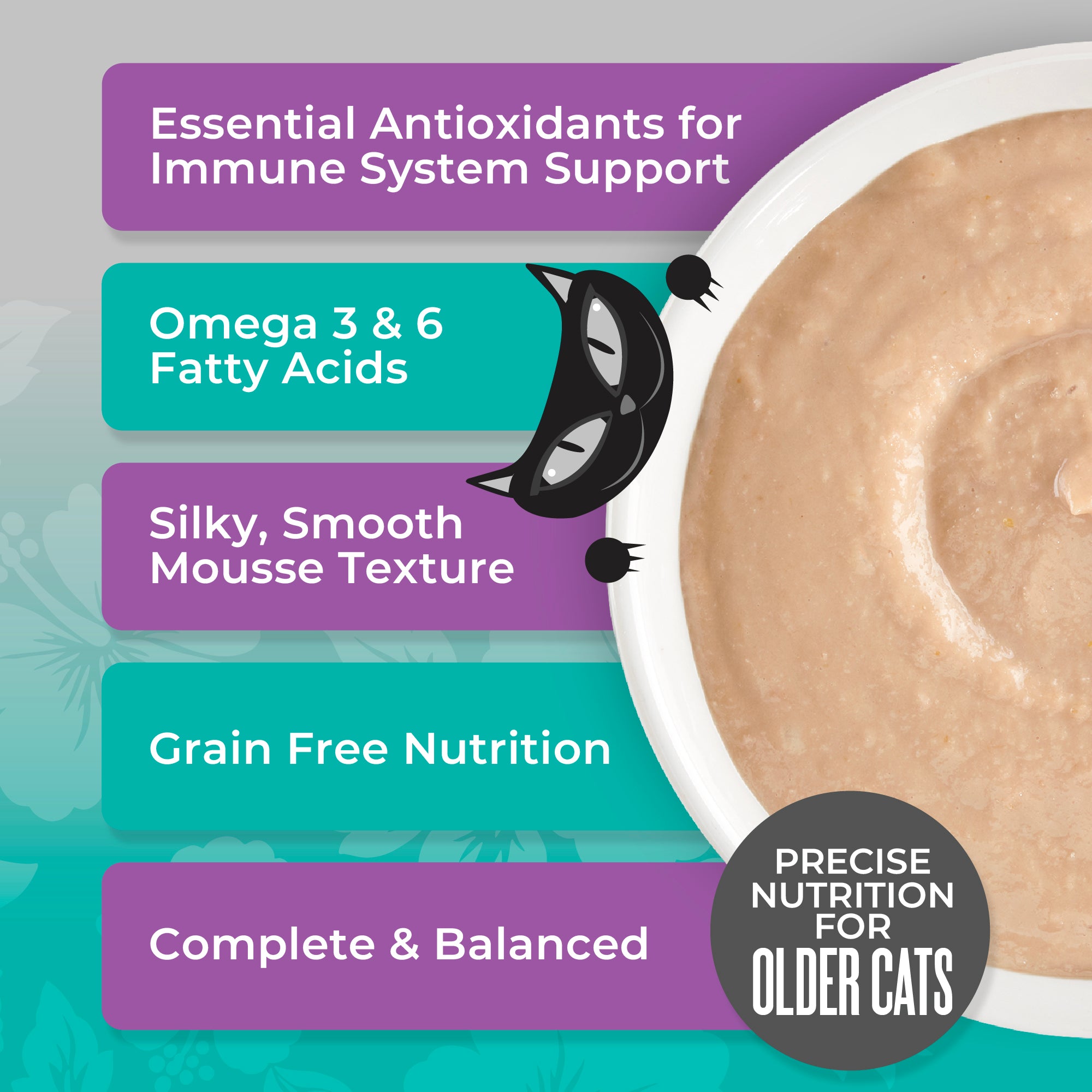 Tiki Cat Silver Mousse with Tuna, Mackerel & Pumpkin in Broth Wet Cat Food - Product Highlights 2 - Tiki Cat - PetMax Canada
