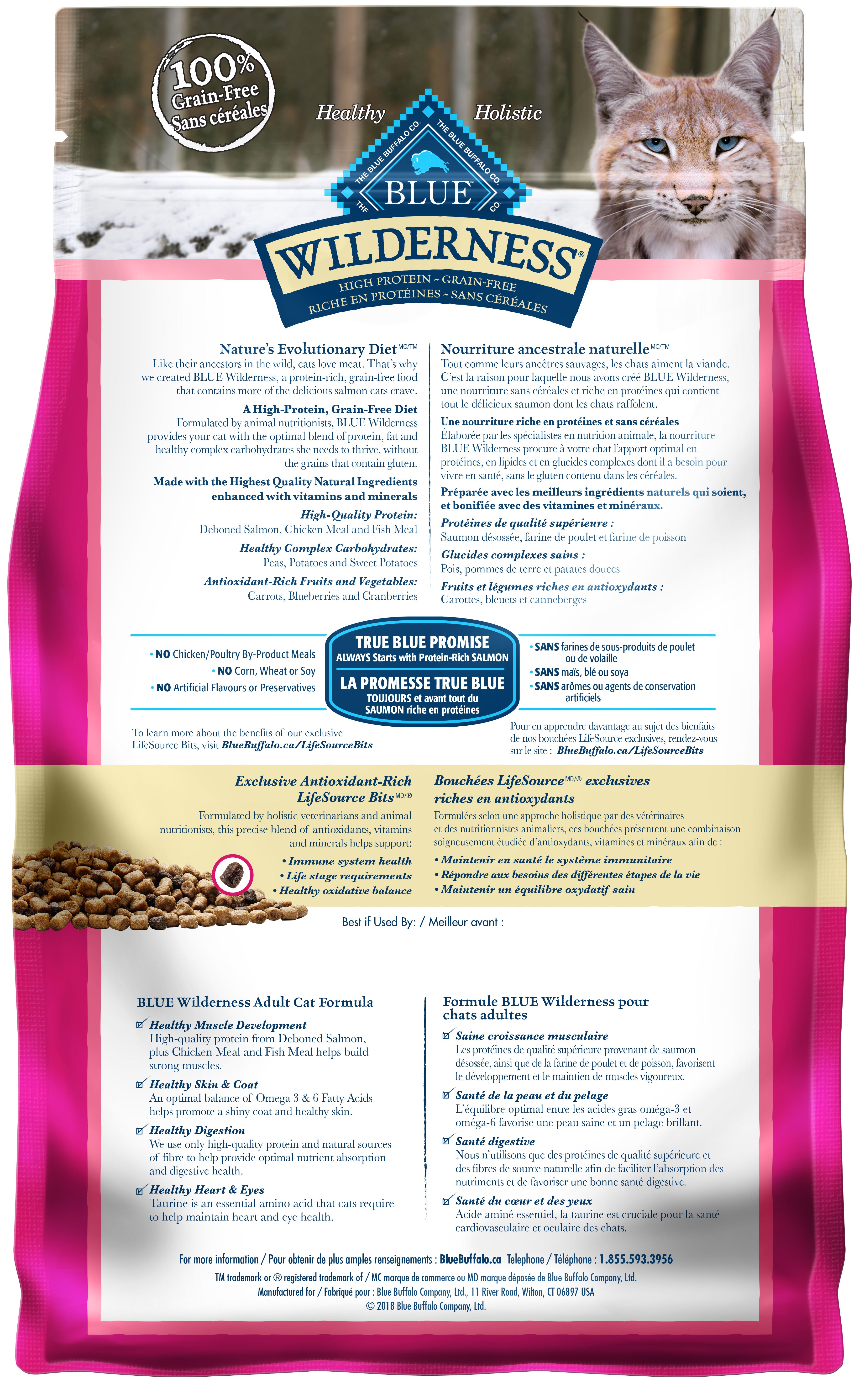 Blue Buffalo Wilderness Cat Food Adult Salmon - Image 2 - Blue Buffalo - PetMax Canada