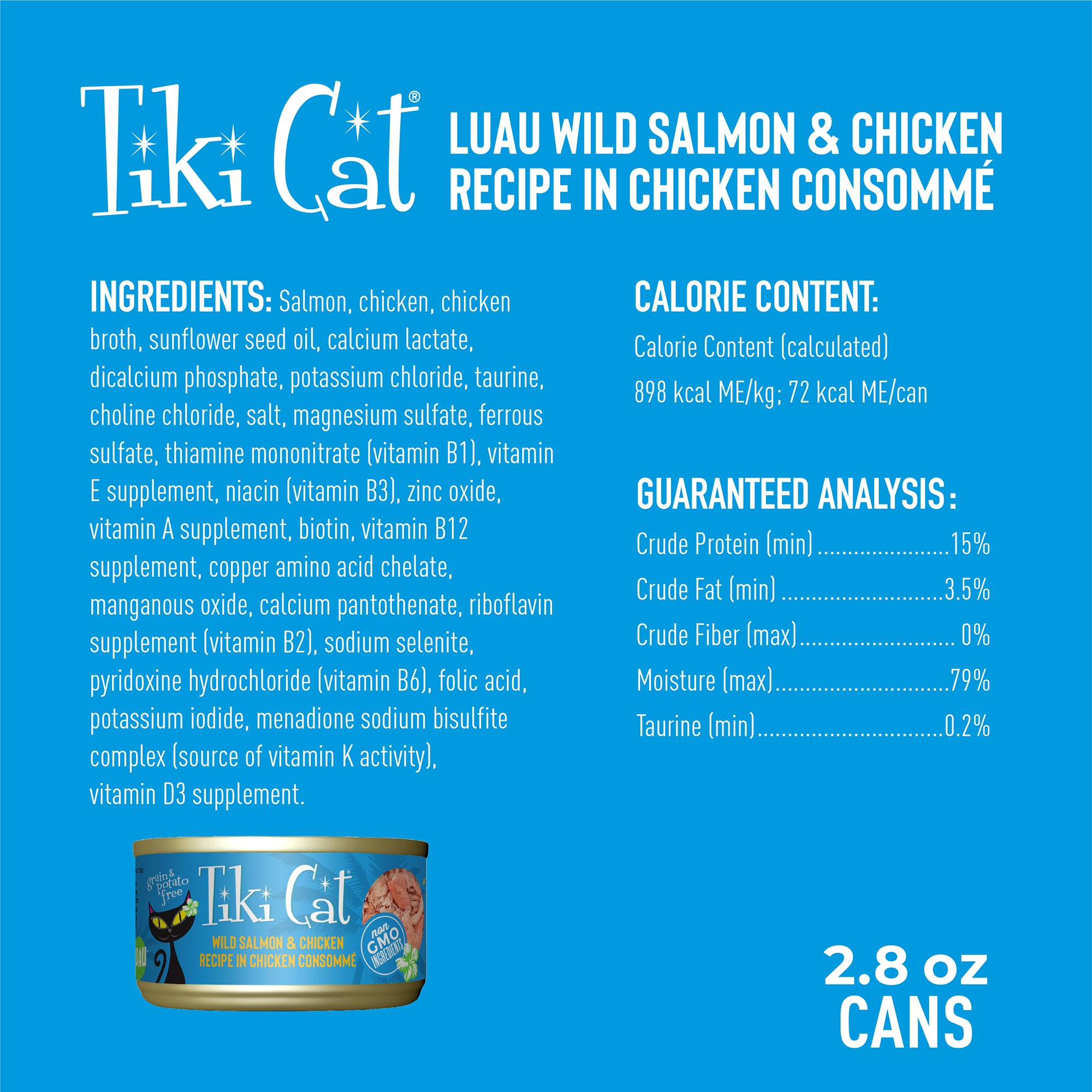 Tiki Cat Luau Wild Salmon & Chicken Recipe in Chicken Consommé Wet Cat Food - Product Highlights 2 - Tiki Cat - PetMax Canada