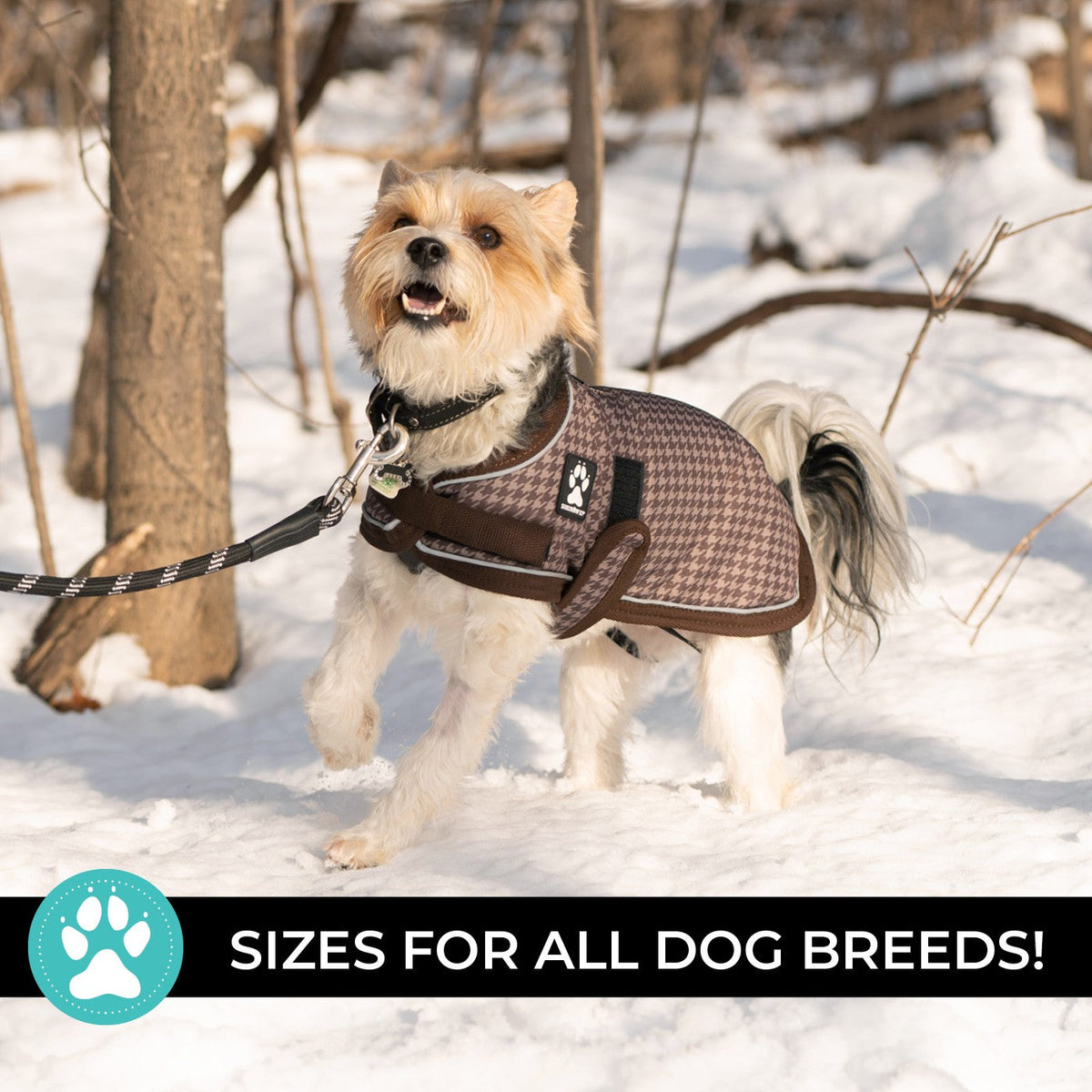 Shedrow K9 Expedition Dog Coat Cinder Houndstooth - Coats - Shedrow K9 - PetMax Canada