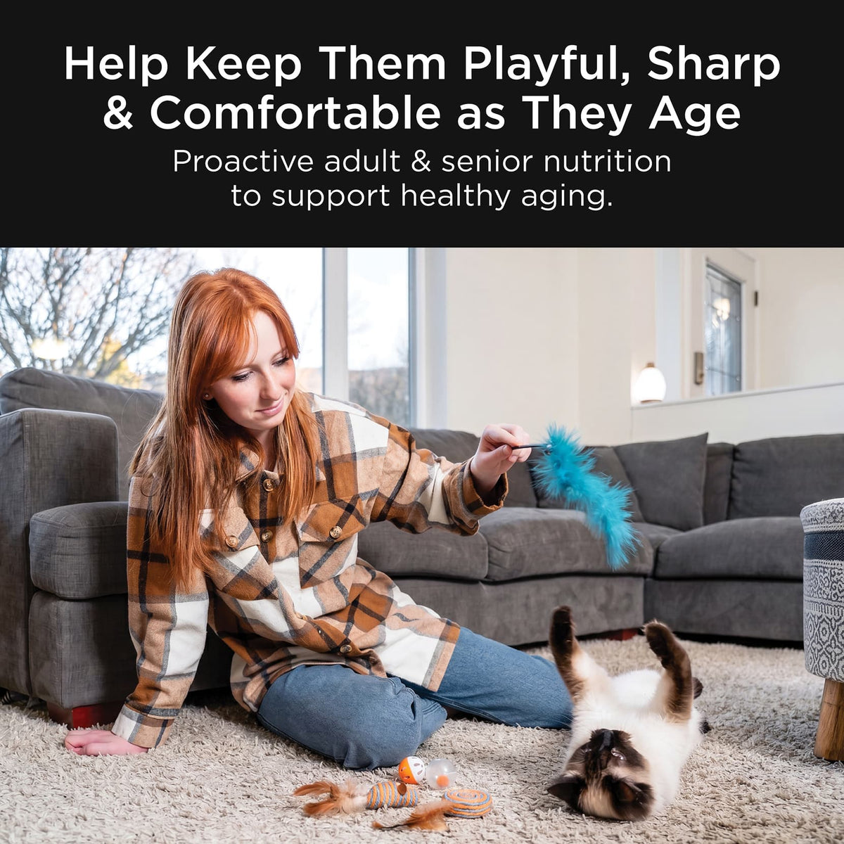 Go! Solutions Healthy Aging Grain-Free Salmon + Duck Recipe Dry Cat Food - Proactive adult and senior nutrition to support healthy aging - PetMax Canada