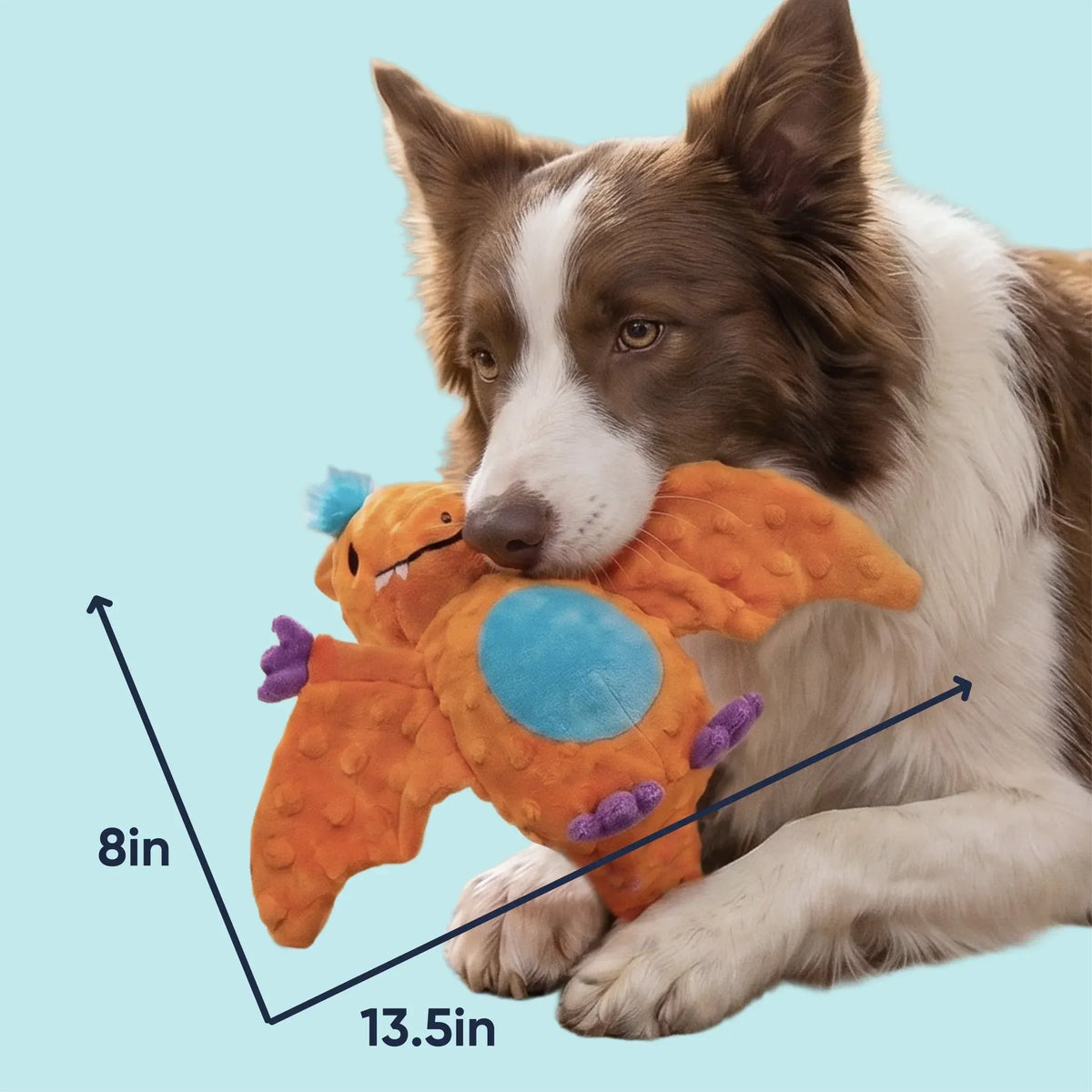 goDog Dinos Percy Pterodactyl Plush Dog Toy - size guide - Dog Toy - goDog - PetMax Canada