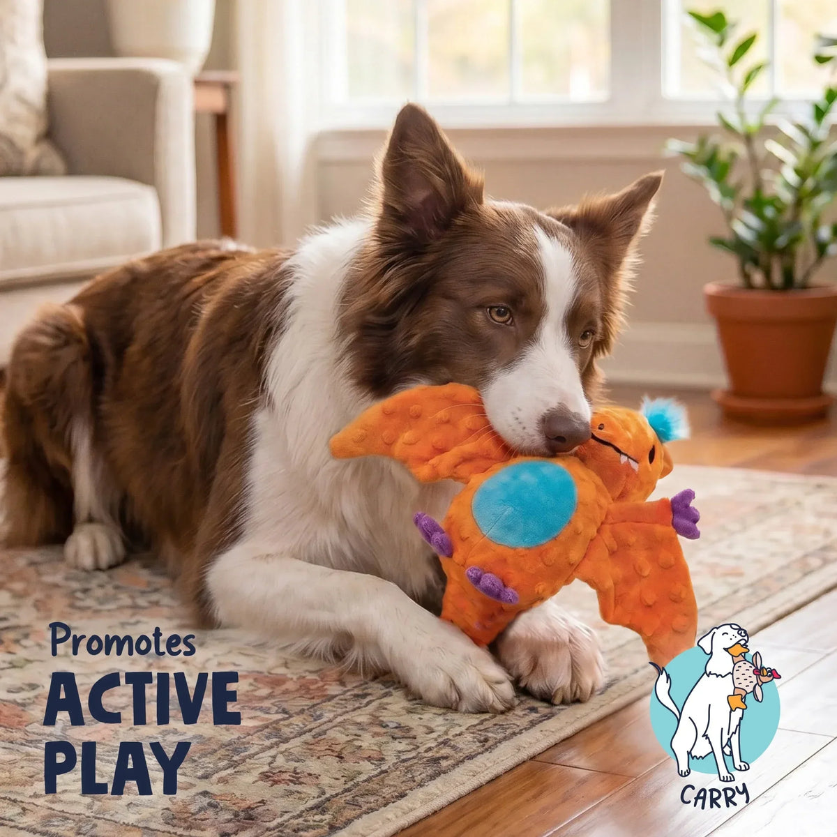 goDog Dinos Percy Pterodactyl Plush Dog Toy - lifestyle - Dog Toy - goDog - PetMax Canada