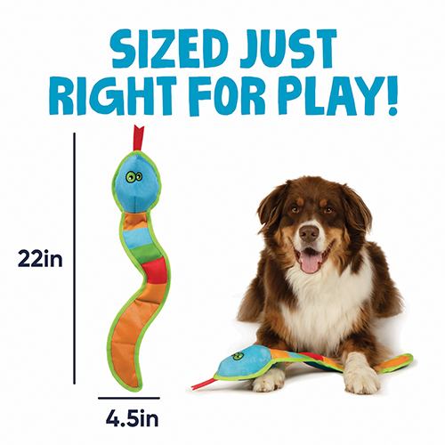 goDog Flap 'N Fun Vince Viper Plush Dog Toy - size guide 22 in - Dog Toy - goDog - PetMax Canada
