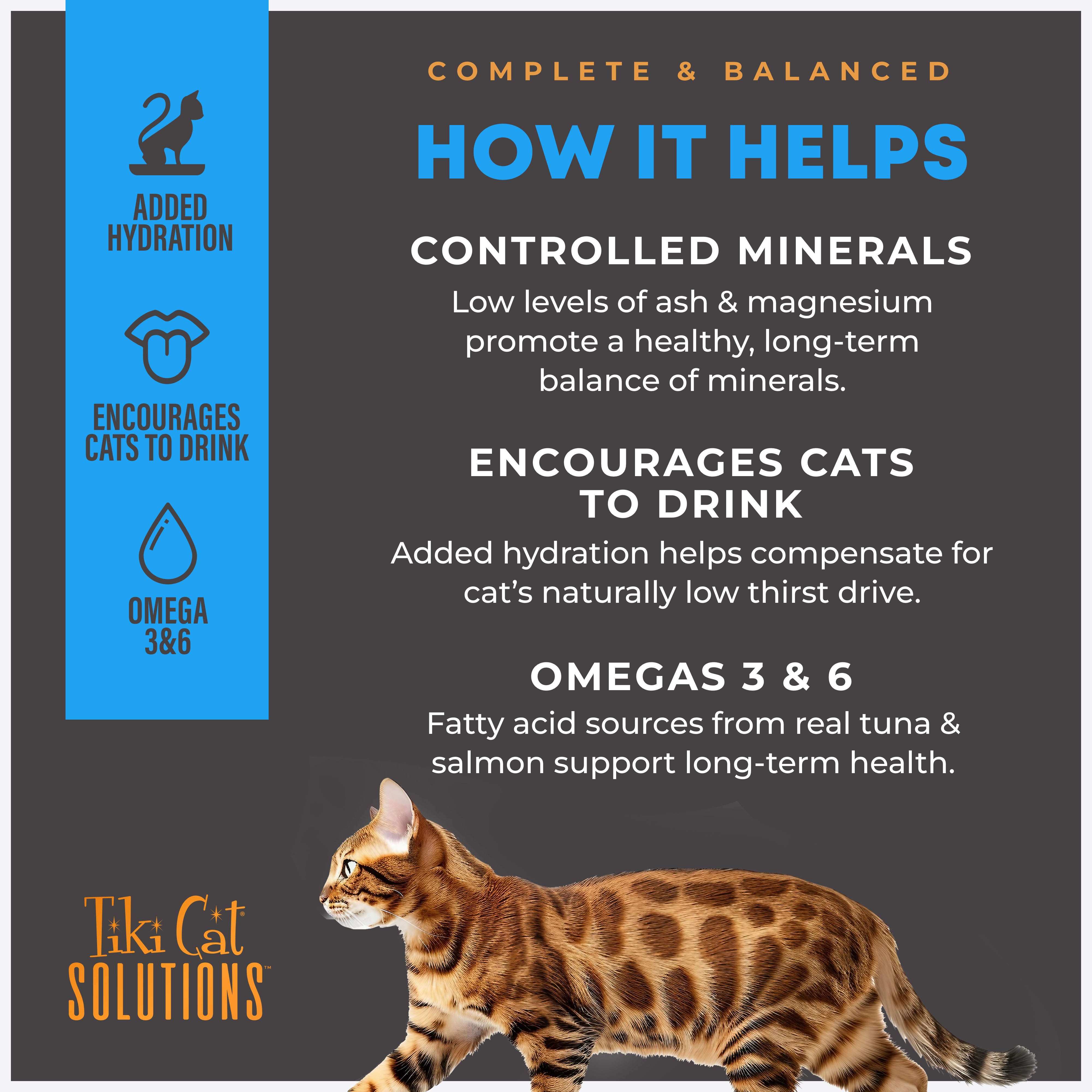 Tiki Cat Solutions Mousse Mineral Balance Tuna & Salmon Recipe Wet Cat Food - Product Highlights 3 - Tiki Cat - PetMax Canada