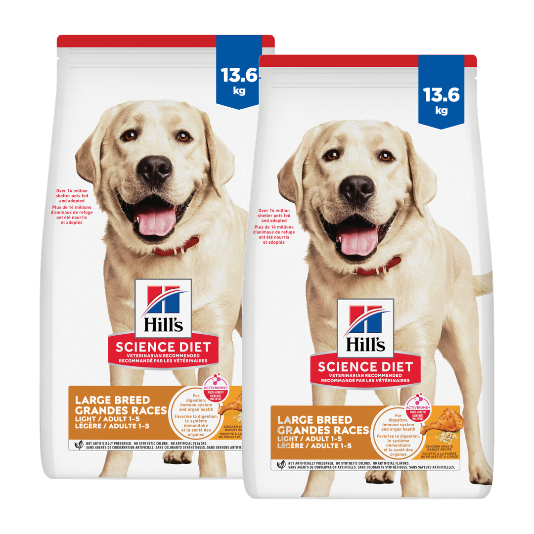 Hill's Science Diet Adult Light Large Breed with Chicken Meal & Barley Dry Dog Food 2 Pack