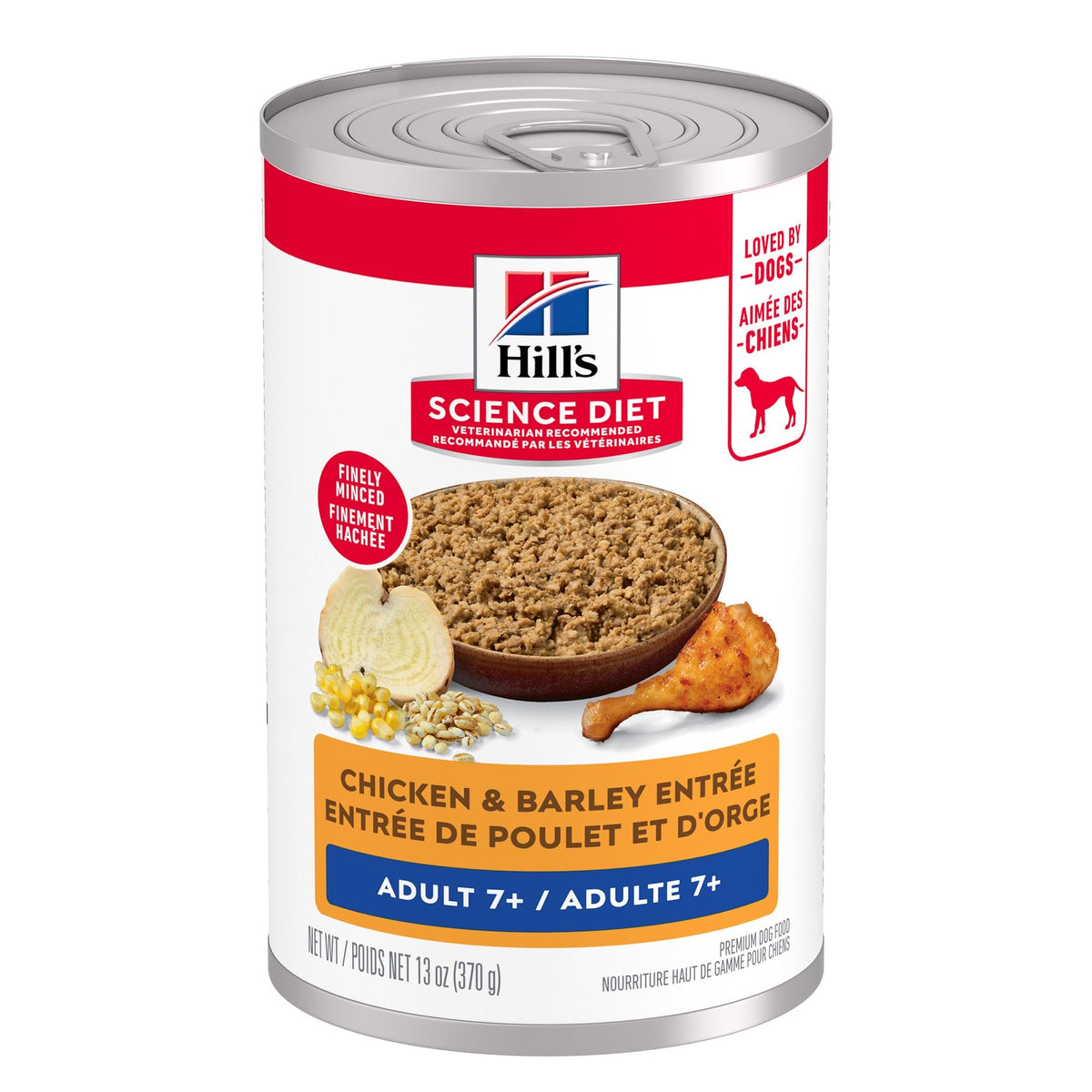 Hill's Science Diet Senior 7+ Canned Dog Food, Chicken & Barley Entrée 370g