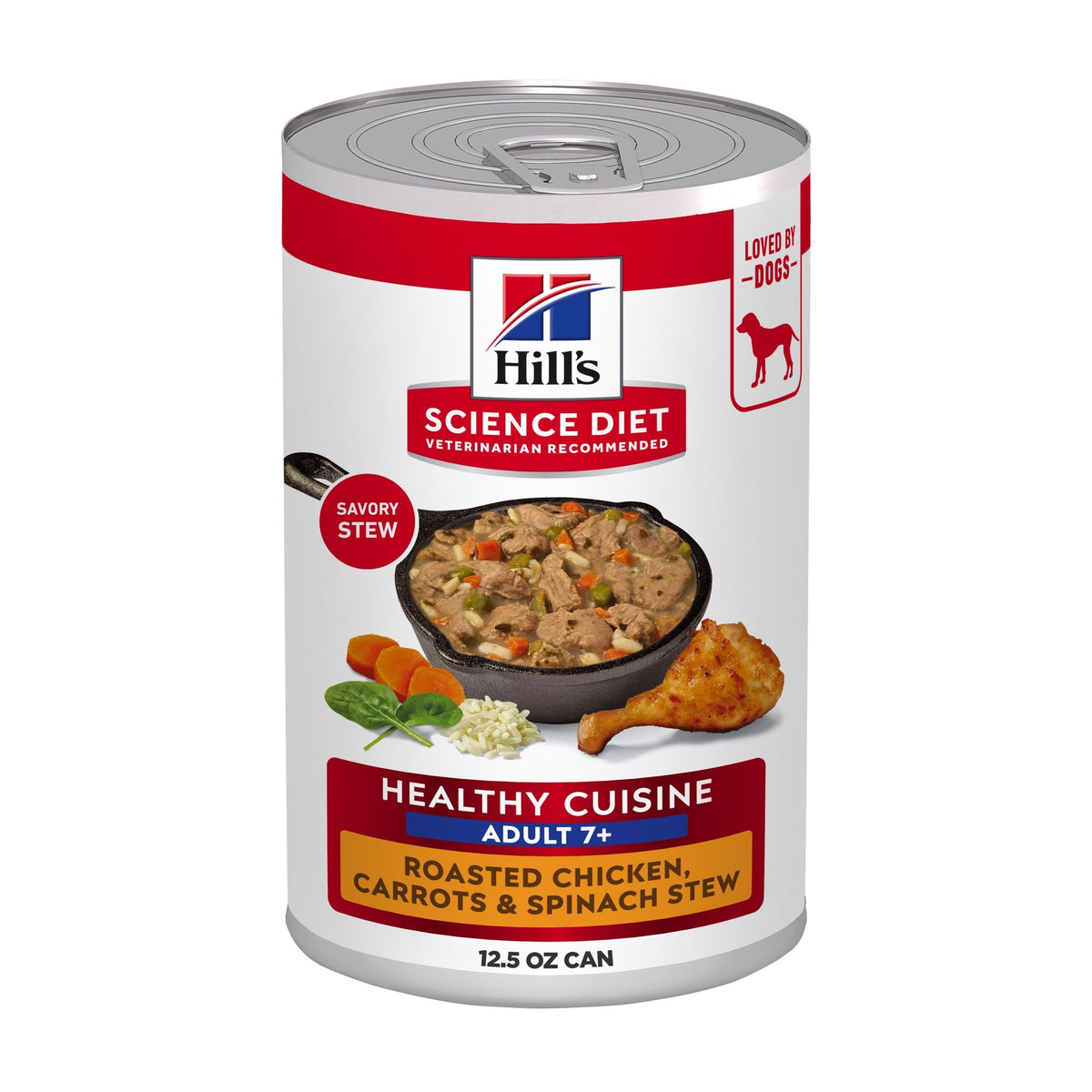 Hill's Science Diet Senior 7+ Healthy Cuisine Canned Dog Food, Roasted Chicken, Carrots, & Spinach Stew
