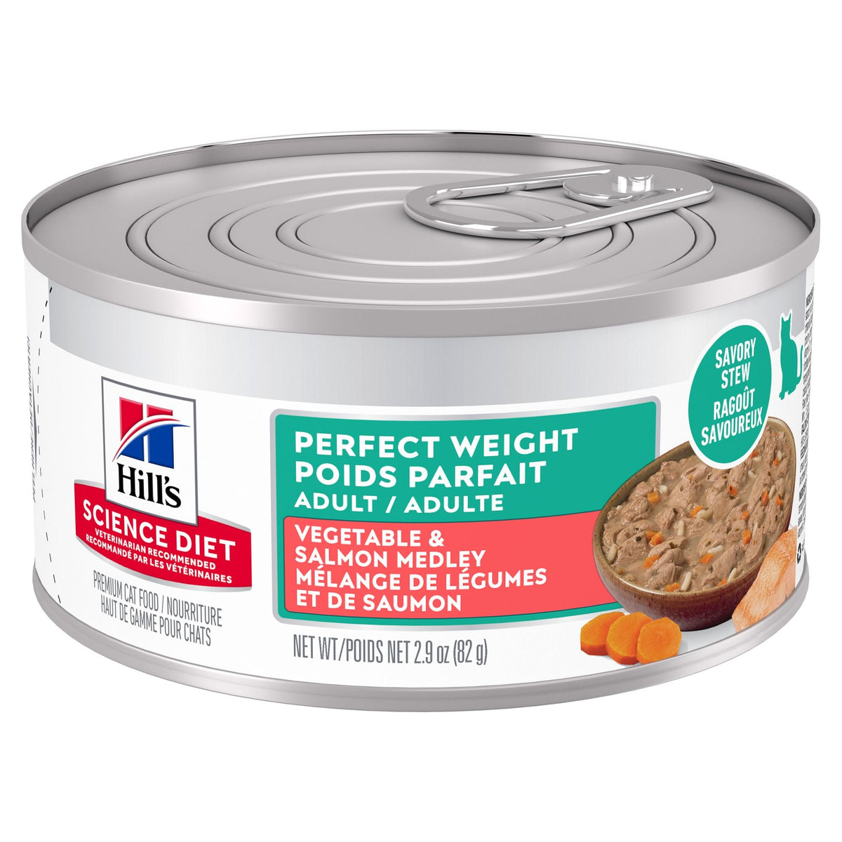 Hill's Science Diet Canned Cat Food Perfect Weight Vegetable & Salmon Medley 82g
