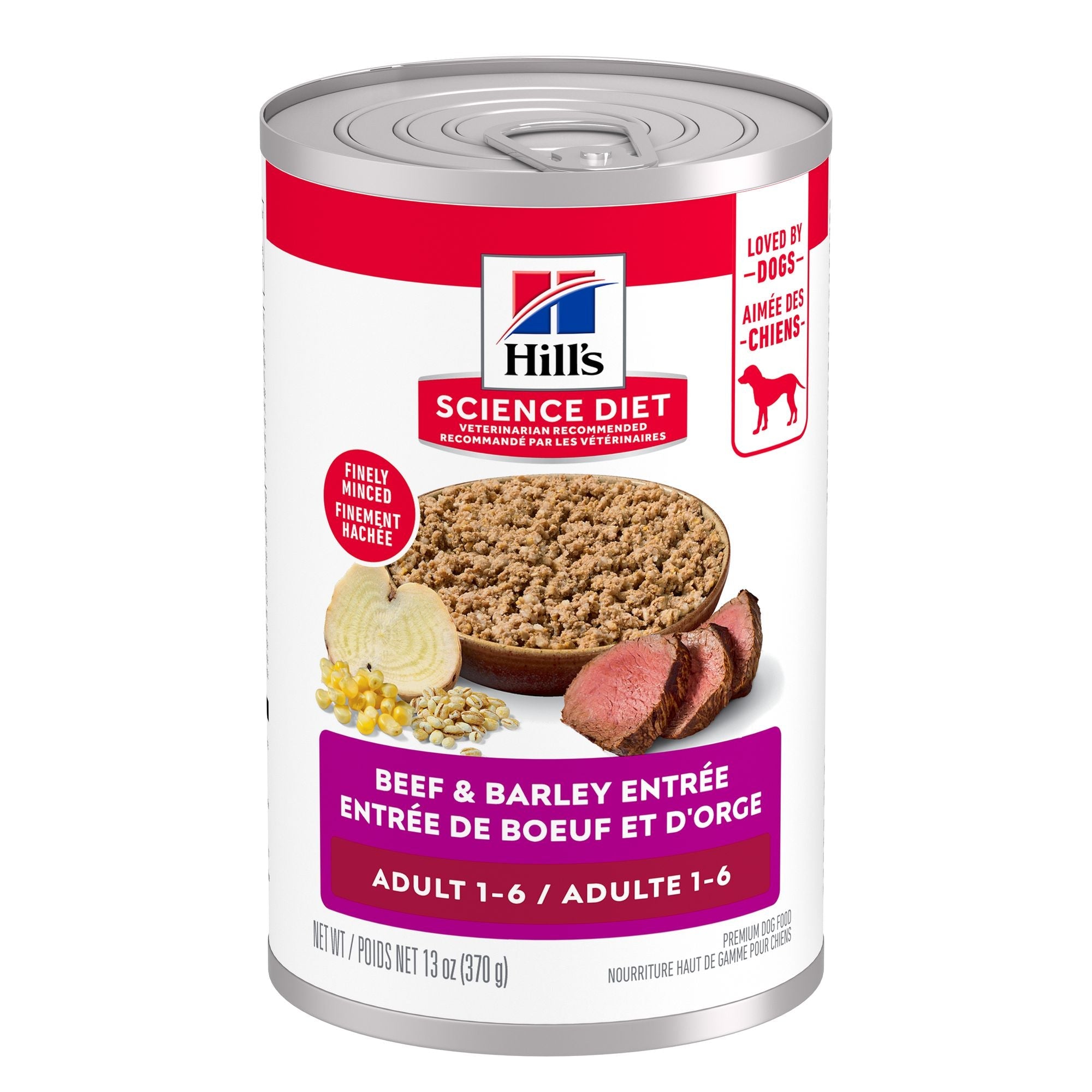 Hill's Science Diet Adult Canned Dog Food, Beef & Barley Entrée 370g