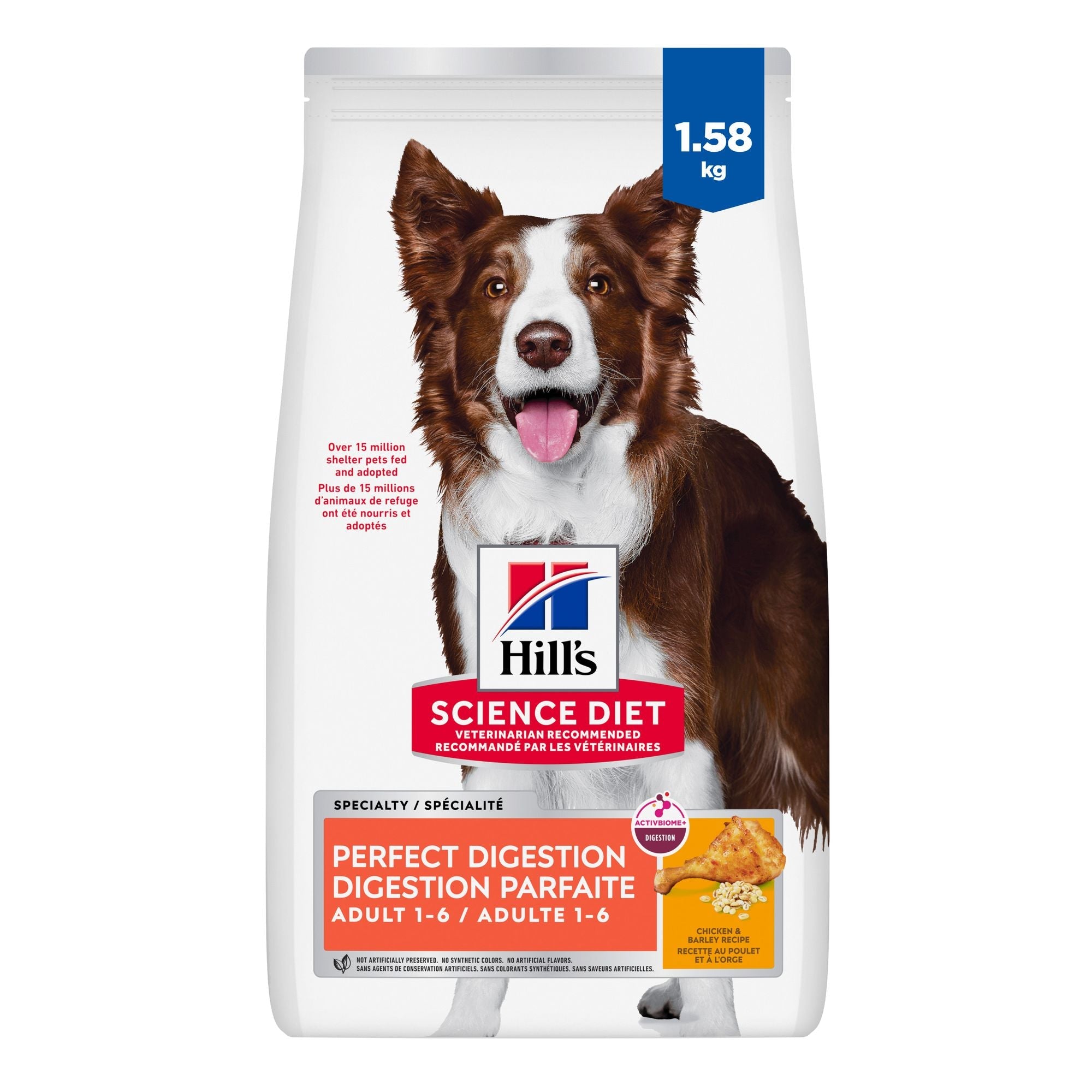 Hill's Science Diet Adult Perfect Digestion Chicken, Brown Rice & Whole Oats Recipe Dry Dog Food 1.59 Kg