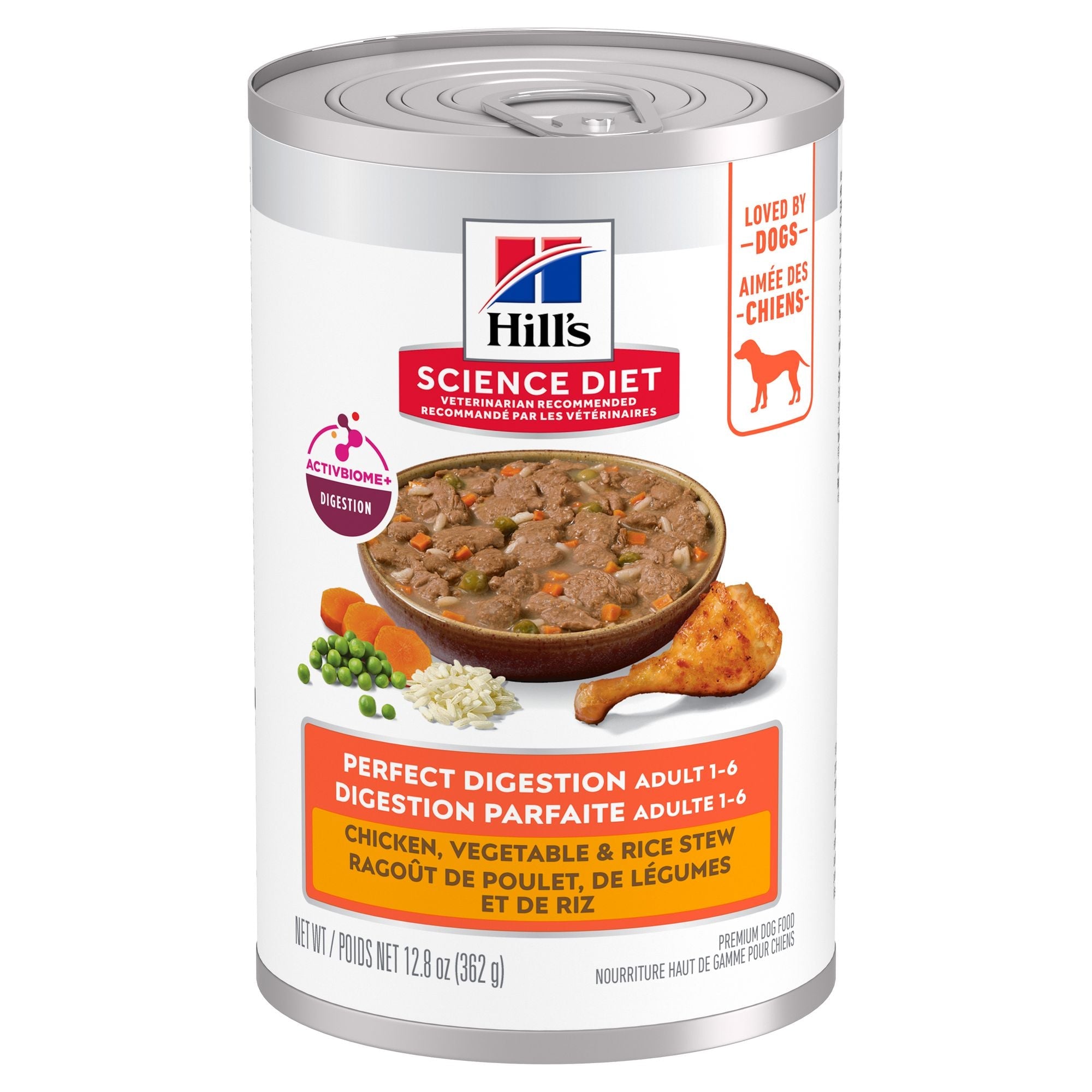 Hill's Science Diet Adult Perfect Digestion Chicken, Vegetable & Rice Stew Canned Dog Food 363g
