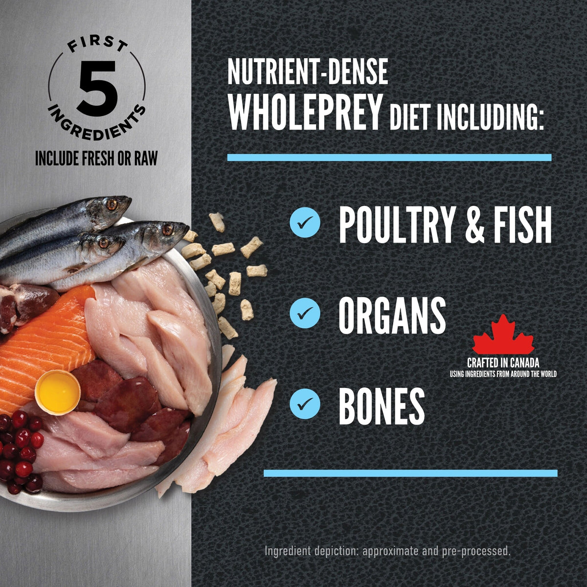 Orijen Wild Reserve Free-Run Chicken Recipe Dry Dog Food - First 5 ingredients fresh or raw, WholePrey poultry and fish, organs and bones - Orijen - PetMax Canada