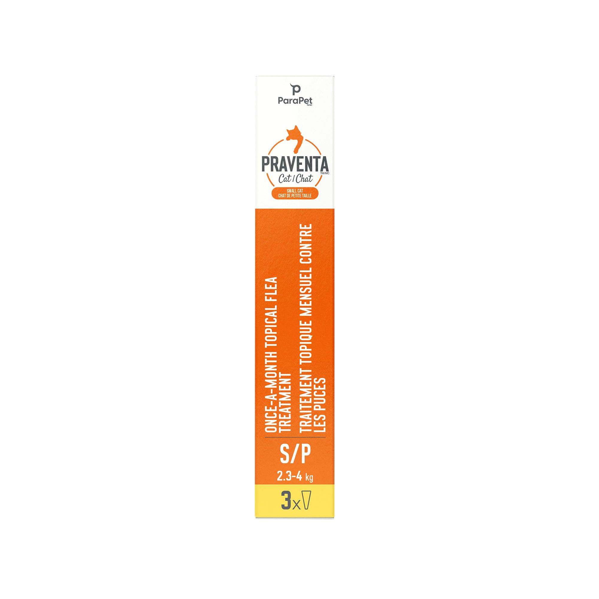 Praventa for Small Cats 2.3-4Kg - 3 Tubes - Flea & Tick Topical Applications - Praventa - PetMax Canada