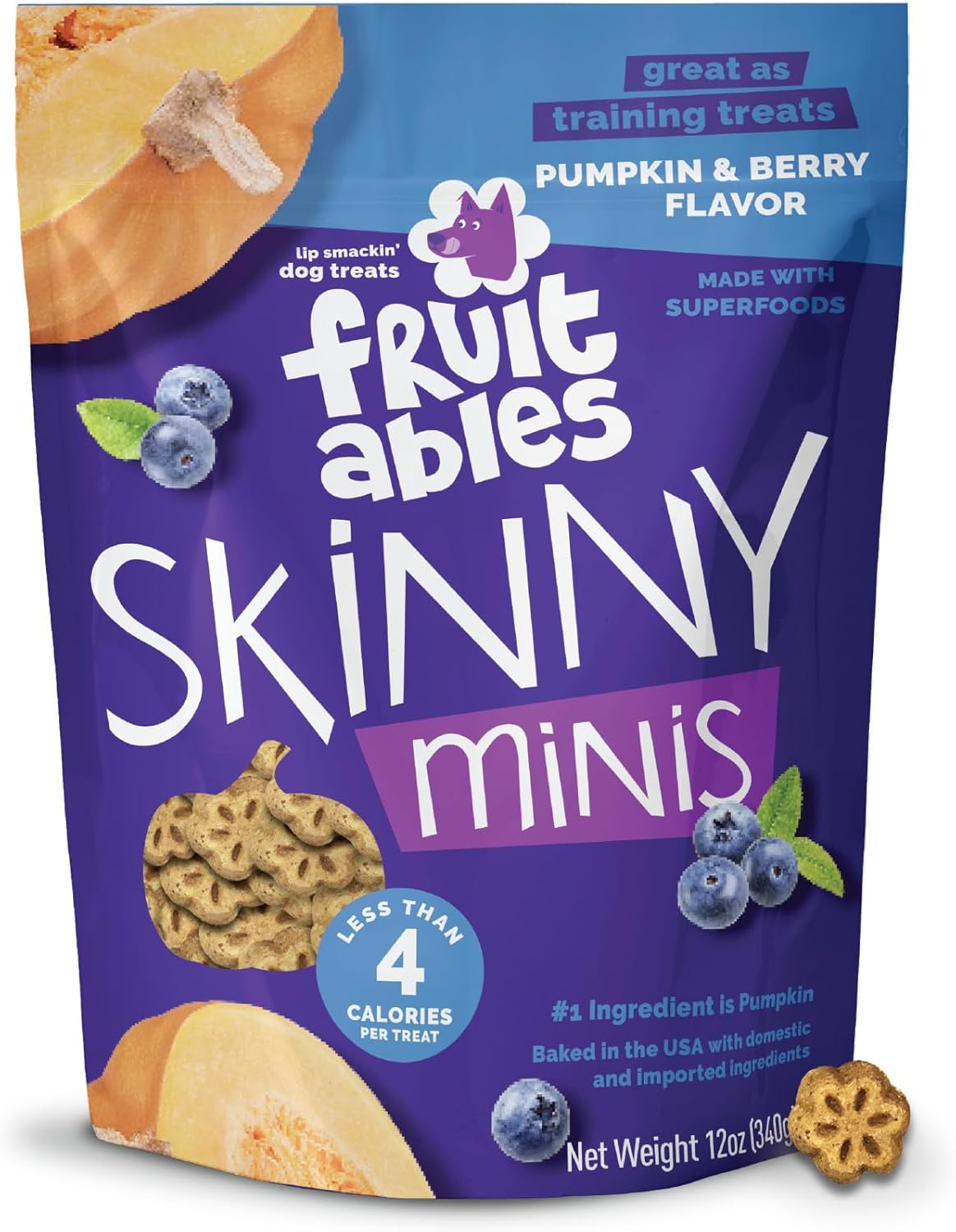 Fruitables Skinny Minis Dog Treats Pumpkin & Berry