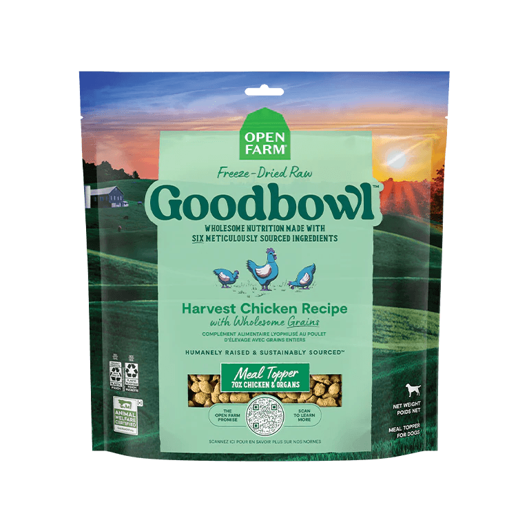 Open Farm Goodbowl Freeze Dried Raw Topper Harvest Chicken 8oz