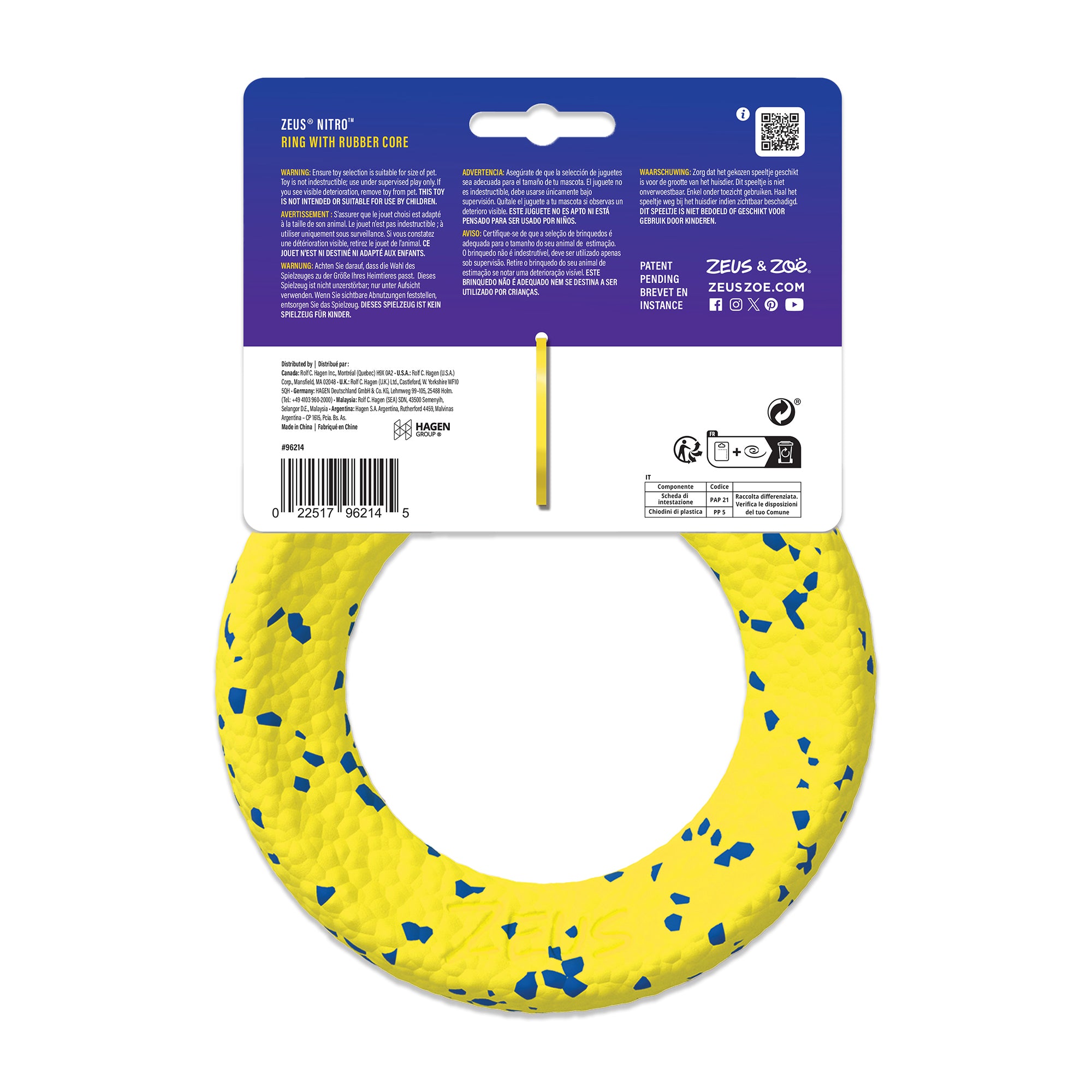 Zeus Nitro Weighted Ring With Rubber Core Dog Toy