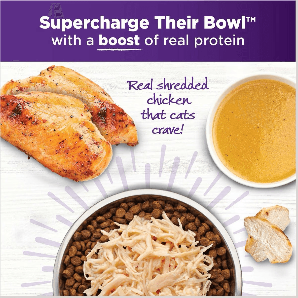 Wellness Bowl Boosters Shredded Chicken Wet Cat Topper - 50g - Canned Cat Food - Wellness - PetMax Canada