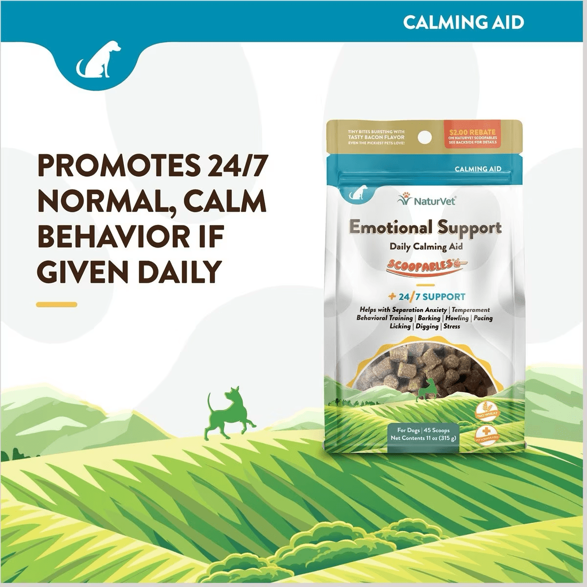NaturVet Scoopables Emotional Support Daily Calming Aid Dog Supplement - Default Title - Health Care - Naturvet - PetMax Canada