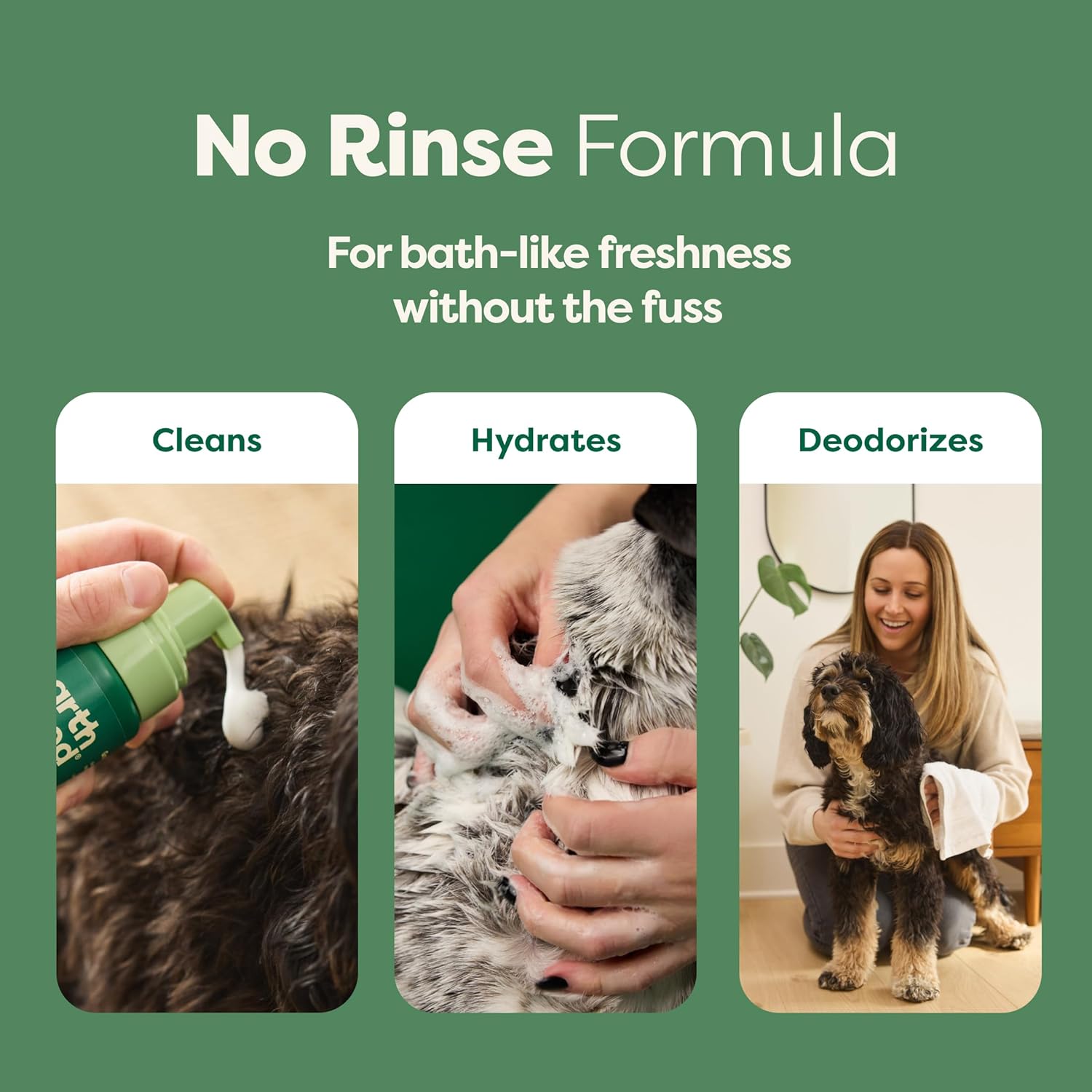 Earth Rated No Rinse Convenient Waterless Dog & Puppy Shampoo