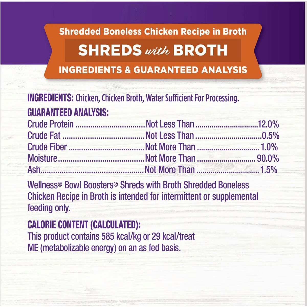 Wellness Bowl Boosters Shredded Chicken Wet Cat Topper - 50g - Canned Cat Food - Wellness - PetMax Canada