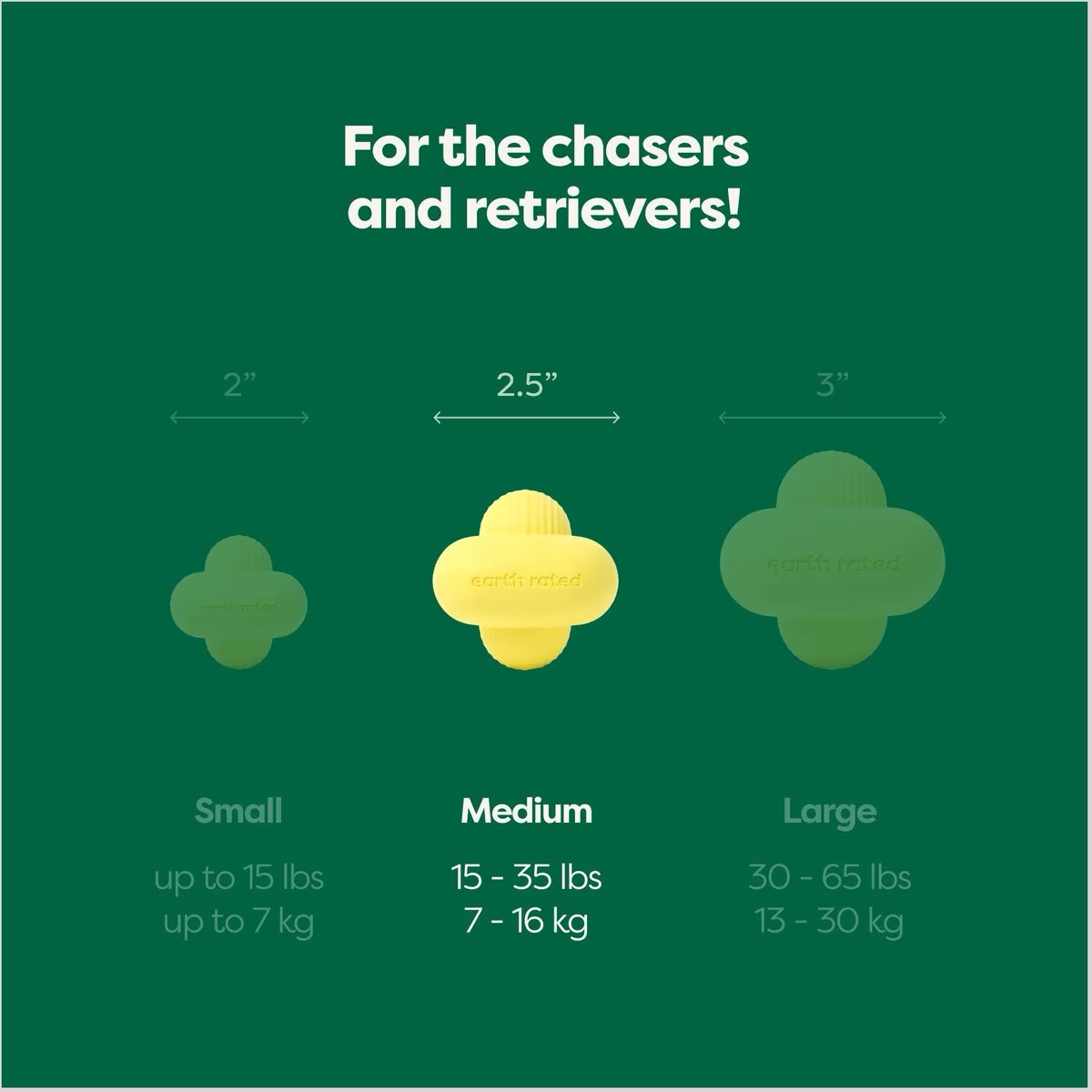 Earth Rated Rubber Fetch Chew Dog Toy - Small - Dog Toys - Earth Rated - PetMax Canada