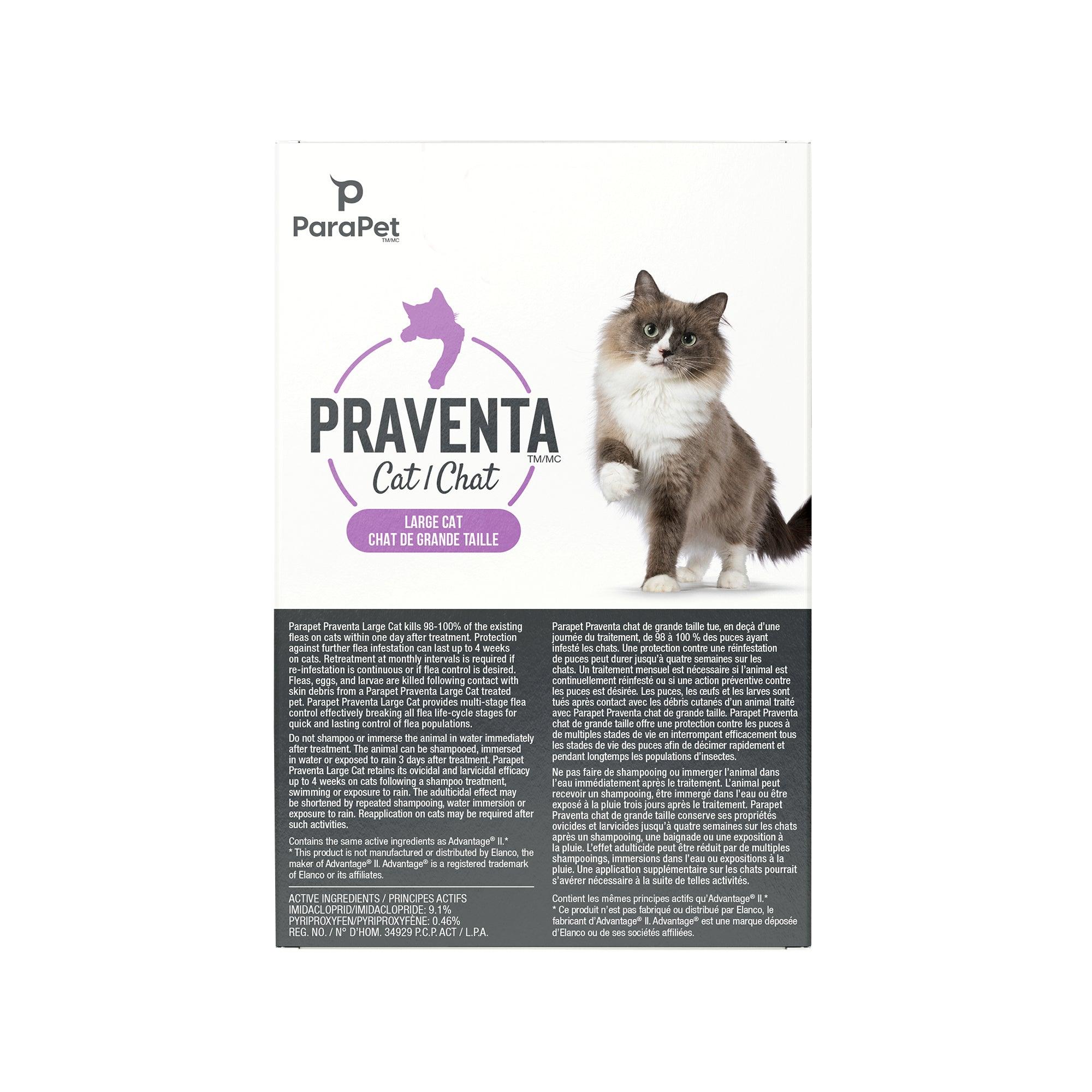 Praventa for Large Cats 4Kg+ - 3 Tubes - Flea & Tick Topical Applications - Praventa - PetMax Canada