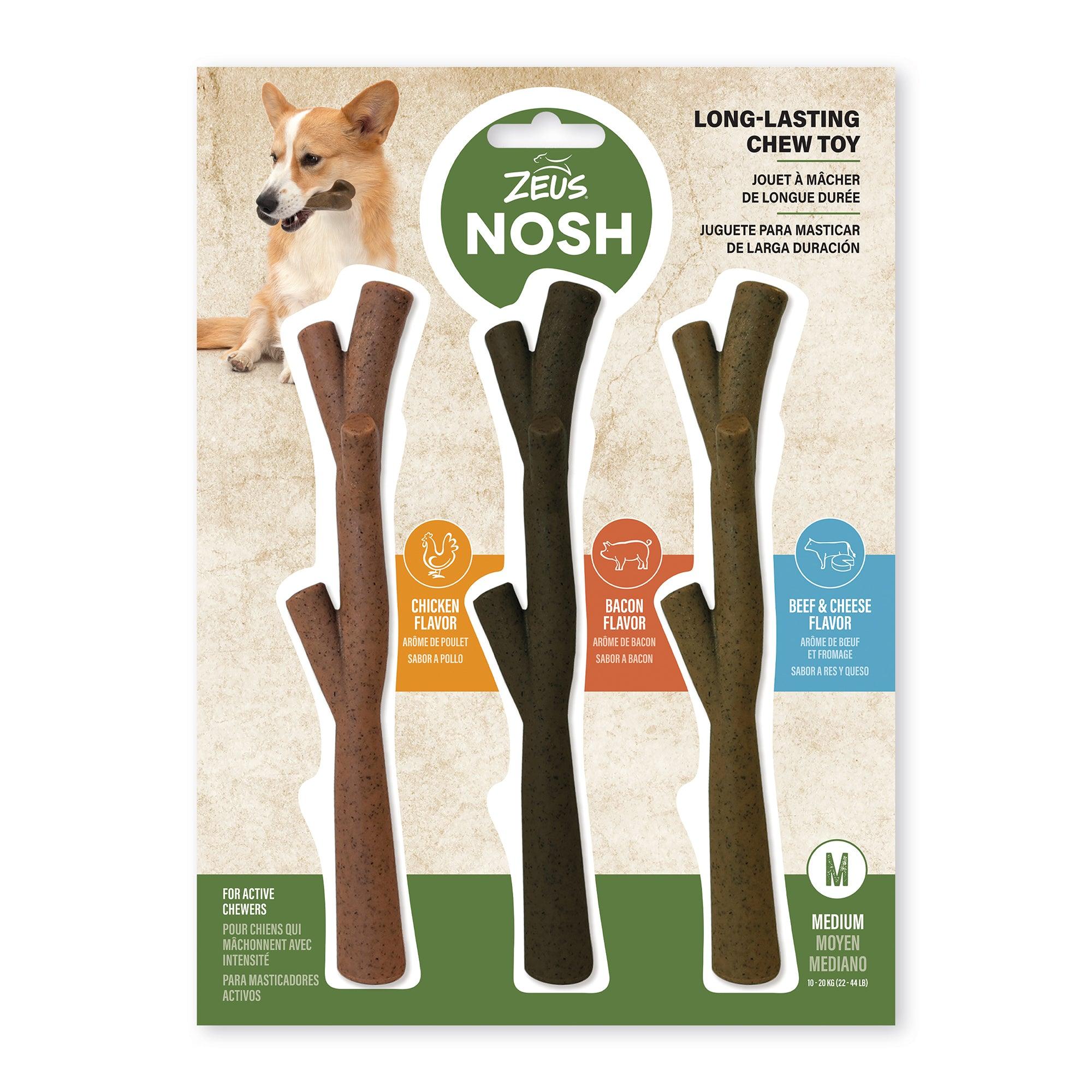 Nosh Chew Sticks Tasty Trio - 3 Pack - 20 cm sticks - 3 Pack - Nylon - Nosh Bones - PetMax Canada