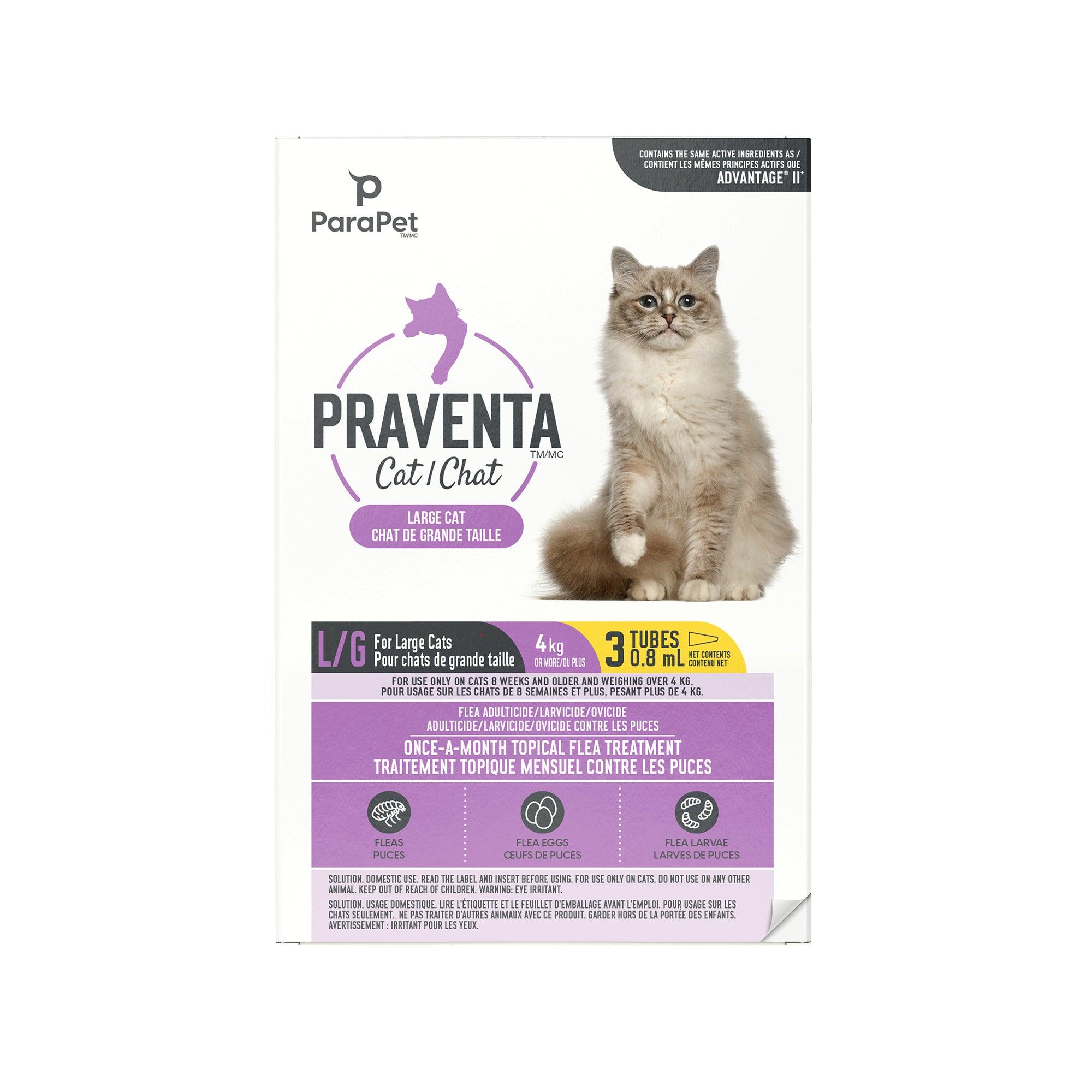 Praventa for Large Cats 4Kg+ - 3 Tubes - Flea & Tick Topical Applications - Praventa - PetMax Canada
