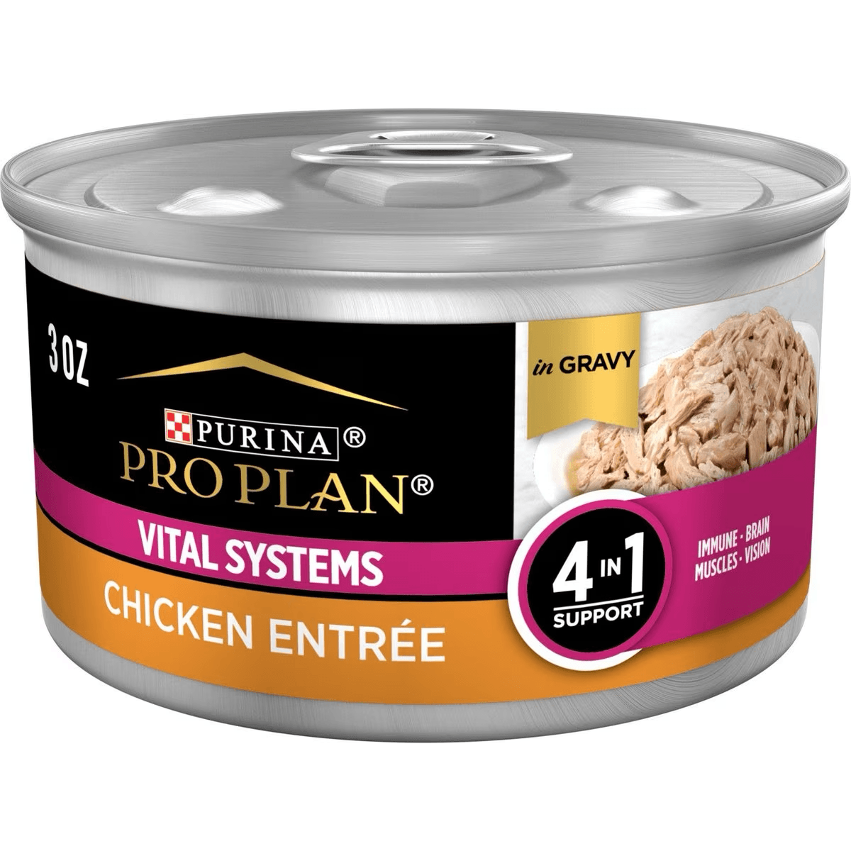Purina Pro Plan Vital Systems Chicken Entree in Wet Cat Food Gravy - 85g - Canned Cat Food - Purina Pro Plan - PetMax Canada