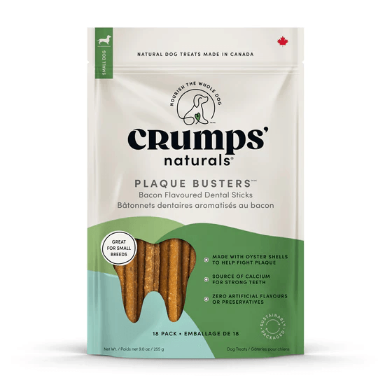 Crumps Naturals Plaque Busters Bacon Dog Treats - 140g - Dog Treats - Crump's Naturals - PetMax Canada
