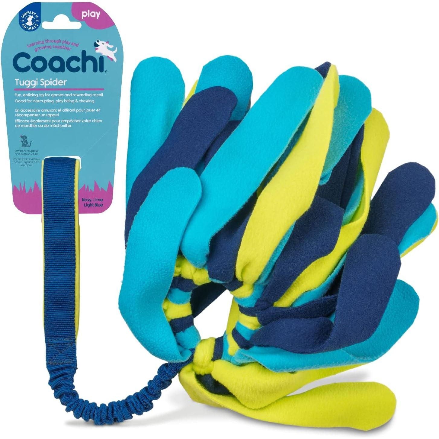 Coachi Tuggi Spider - Navy & Lime & Light Blue - Training Products - COACHI - PetMax Canada
