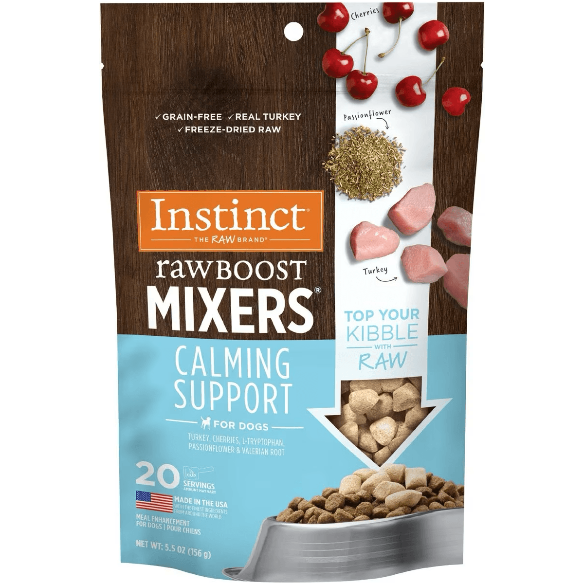 Instinct RawBoost Mixers Calming Support Grain-Free Freeze-Dried Dog Food Topper Dog Treats | PetMax Canada